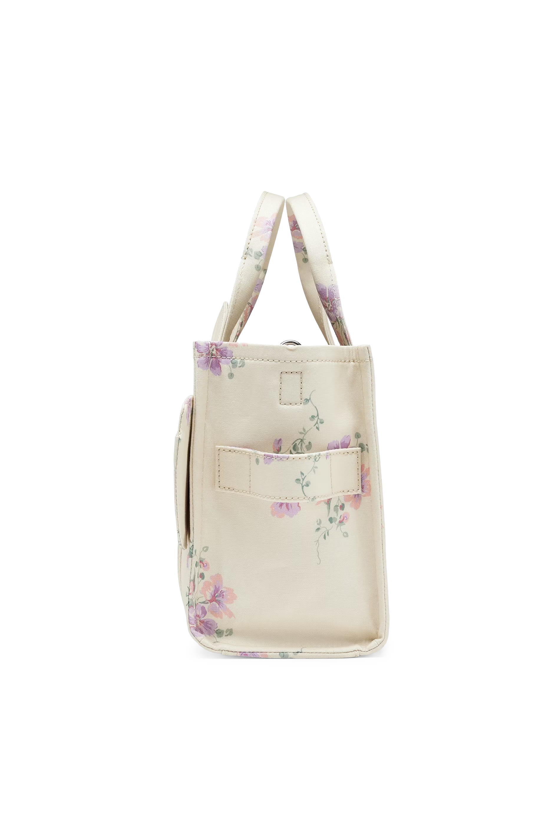  Small Tote In Antique Floral Canvas With Oversized Bow 
