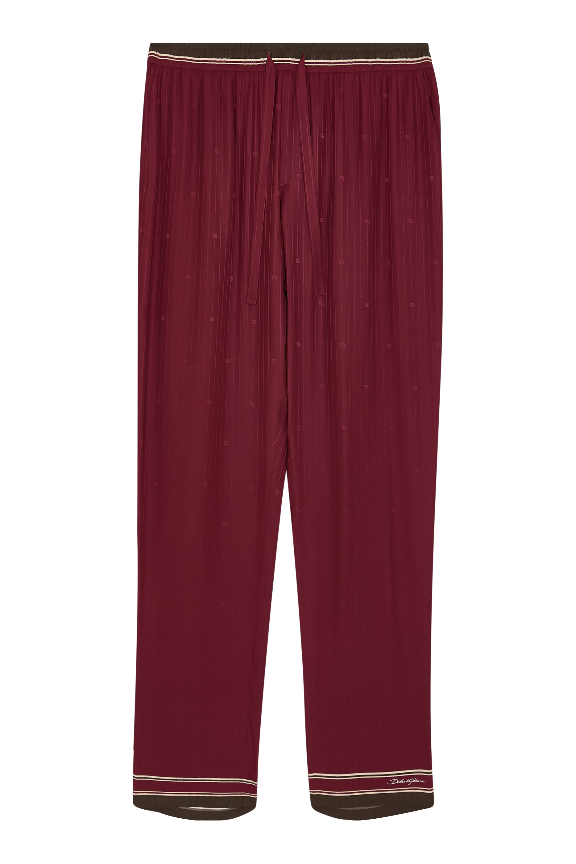 Logo-Print Striped Jacquard Trousers