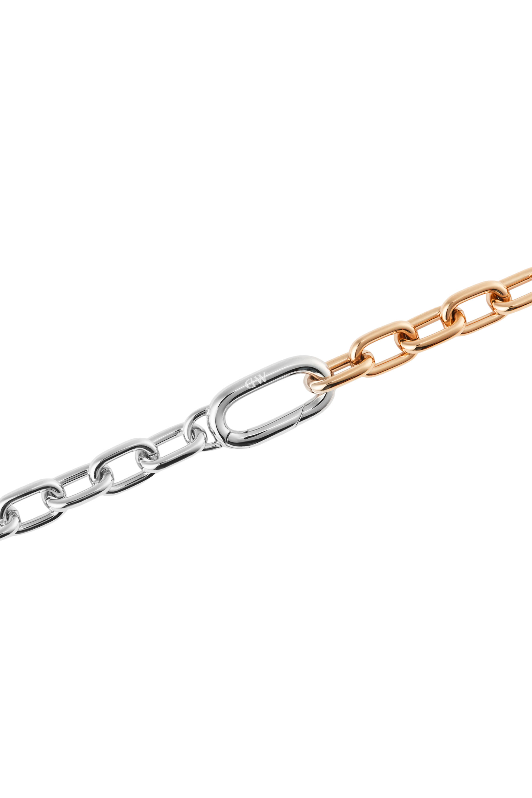 Contrast Link Necklace, Stainless Steel