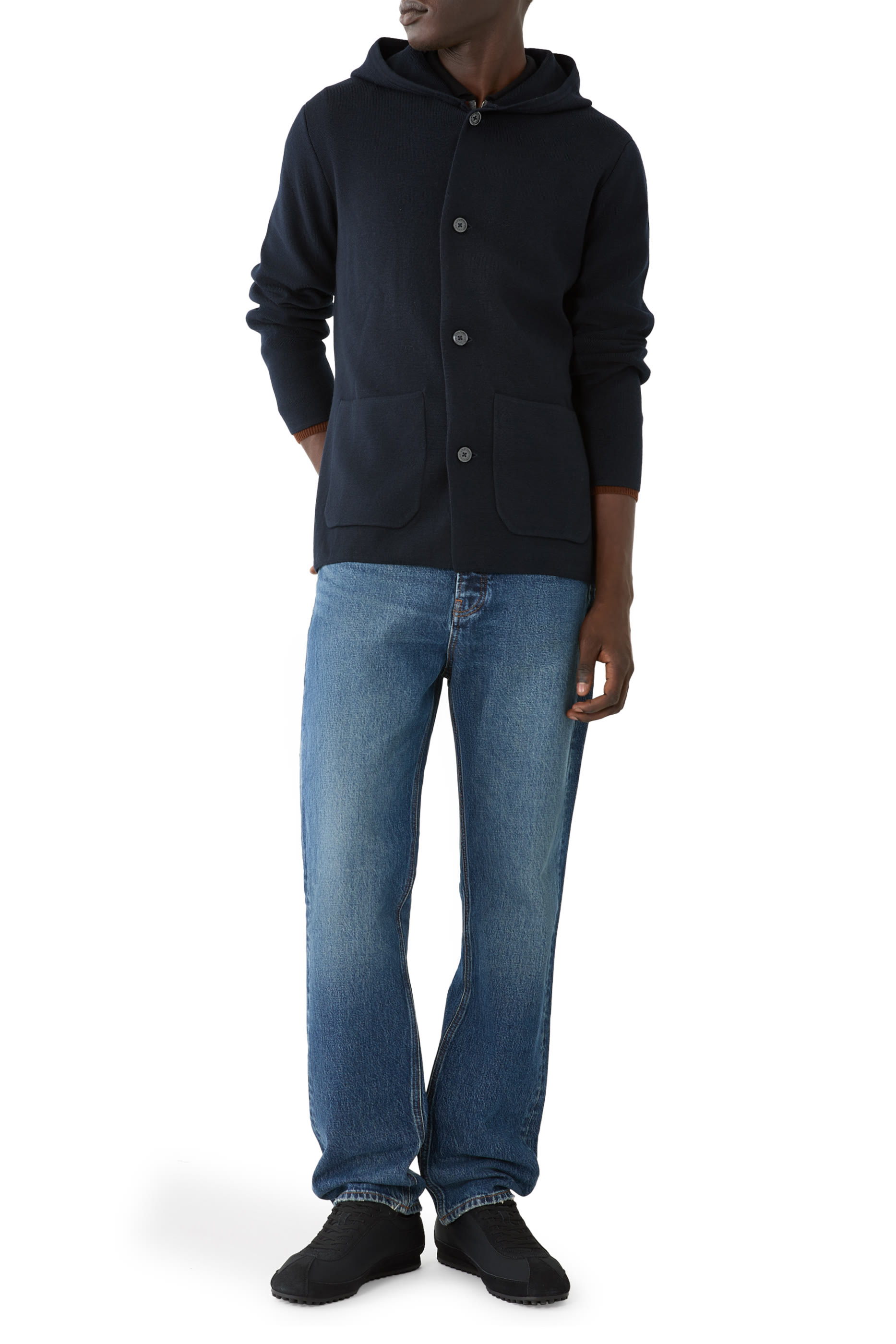 Buttoned Hood Cardigan