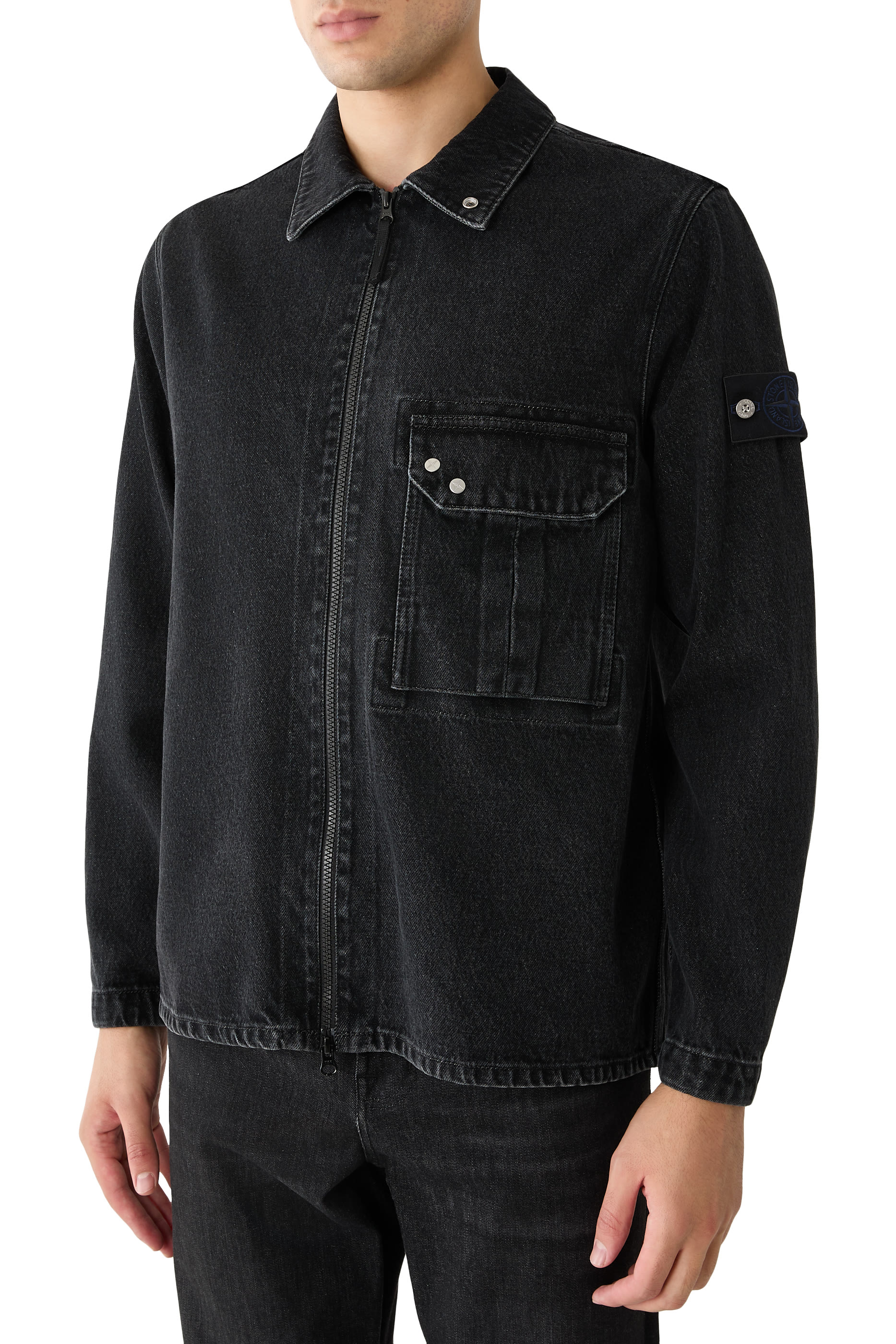 Logo Badge Zip-Fastening Overshirt