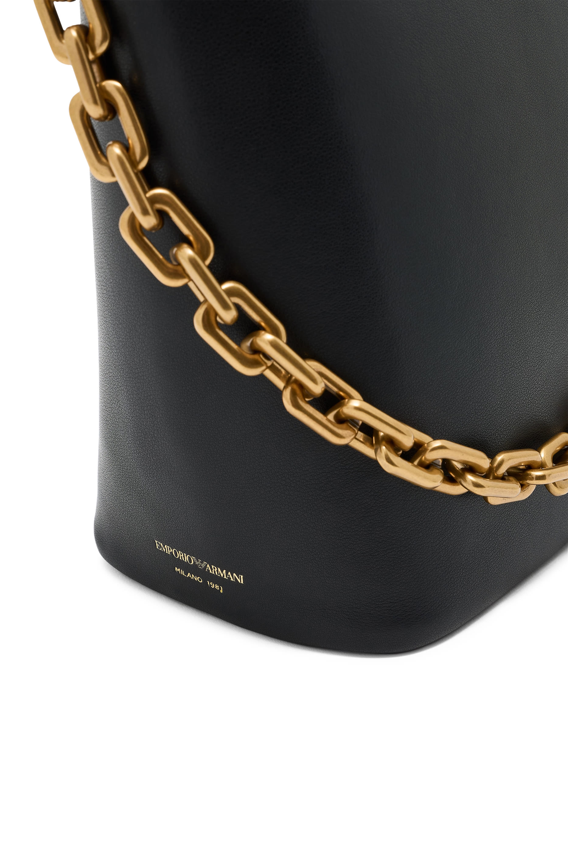 Medium Leather Hobo Bag with Chain