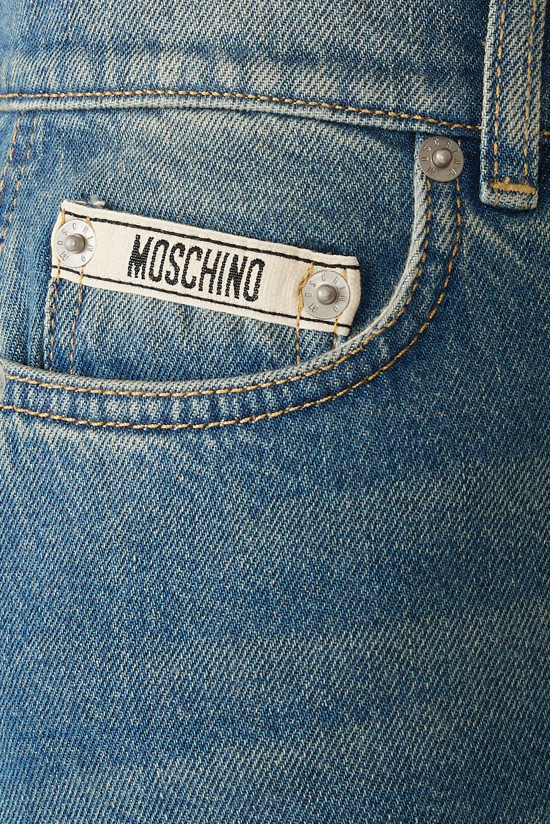 Logo Midi Denim Skirt