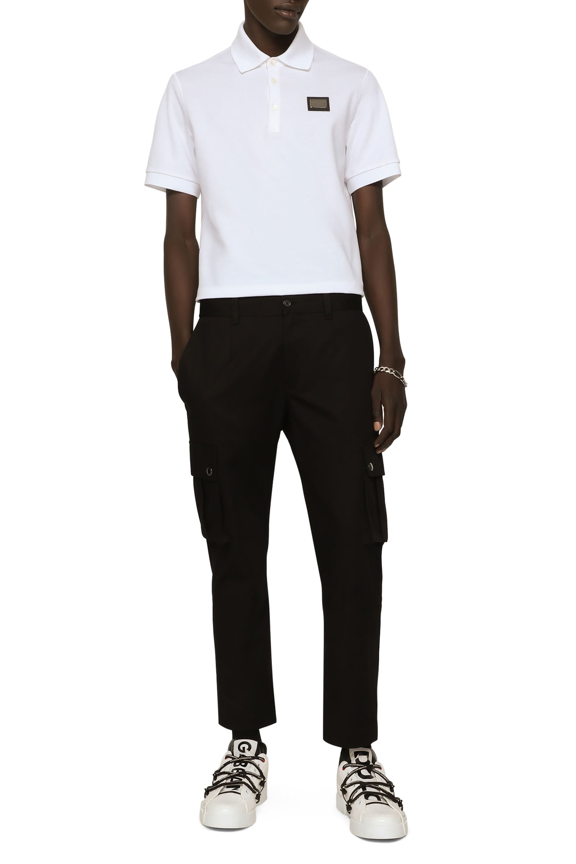 Cotton Piqué Polo-Shirt with Branded Tag