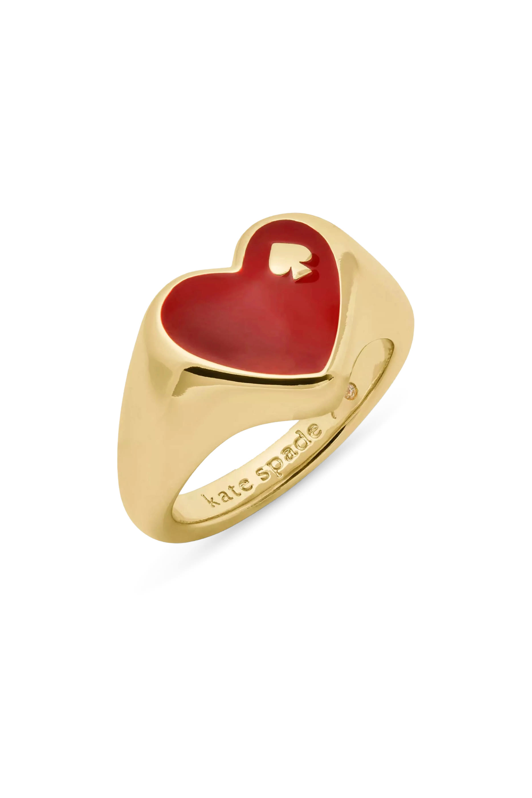 Heart And Spade Enamel Signet Ring