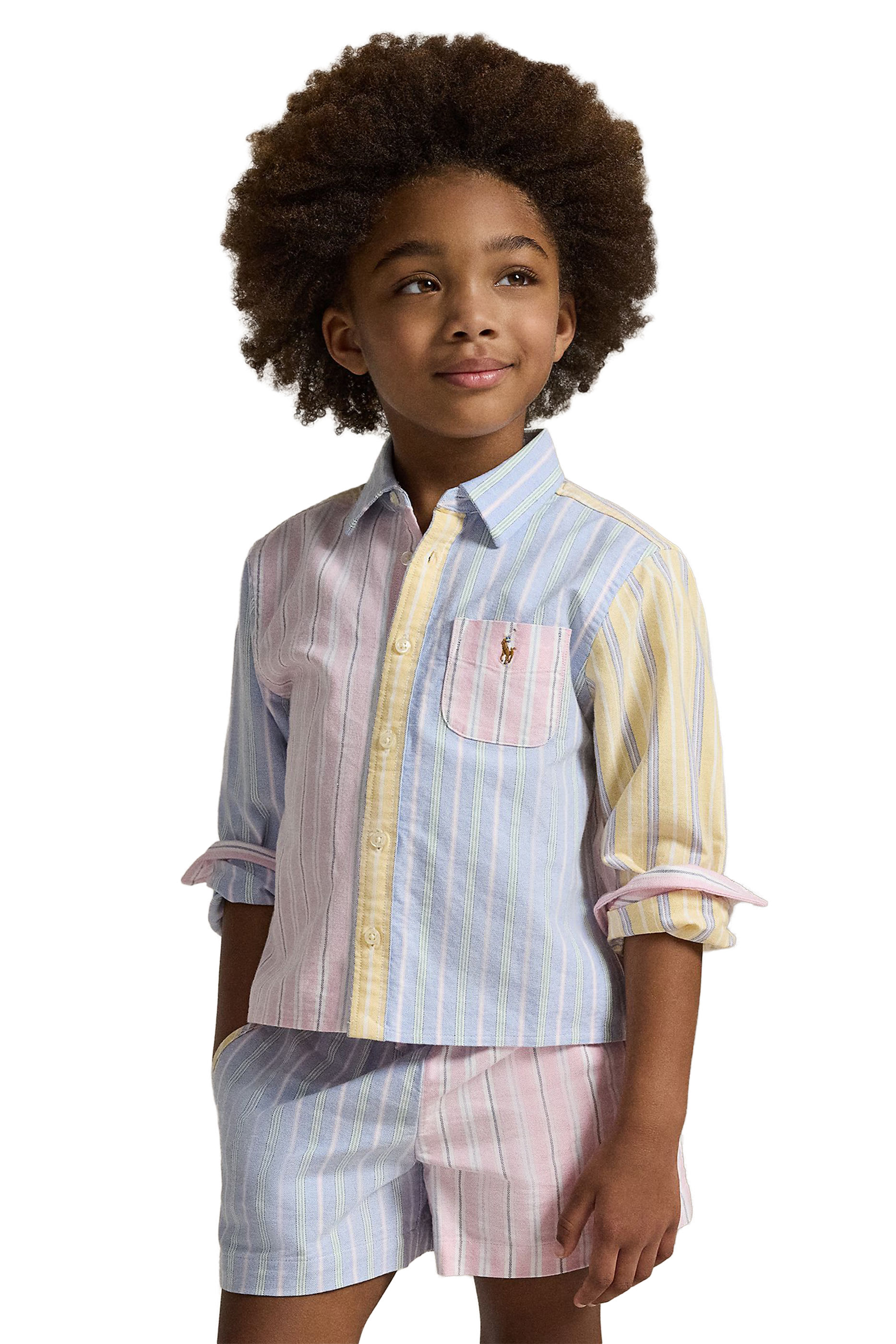 Kids Striped Cotton Oxford Boxy Fun Shirt
