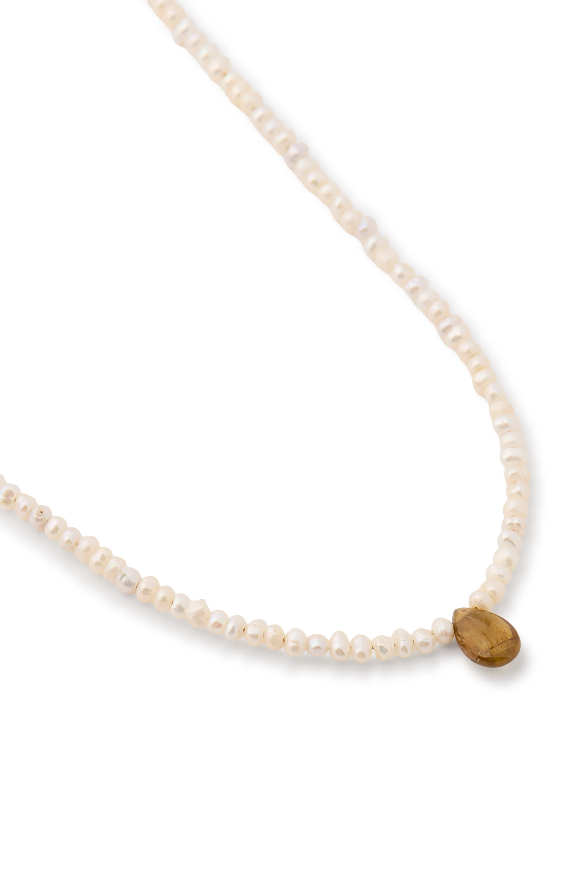 Briolette Necklace, 14K Gold Plated Brass, Pearls & Carnelian Stone