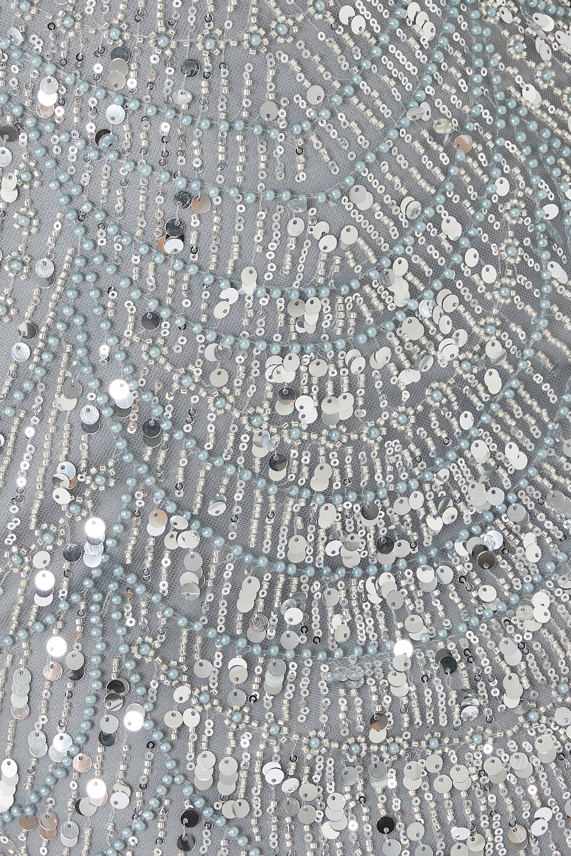 Sequin Caplet Sleeve Gown