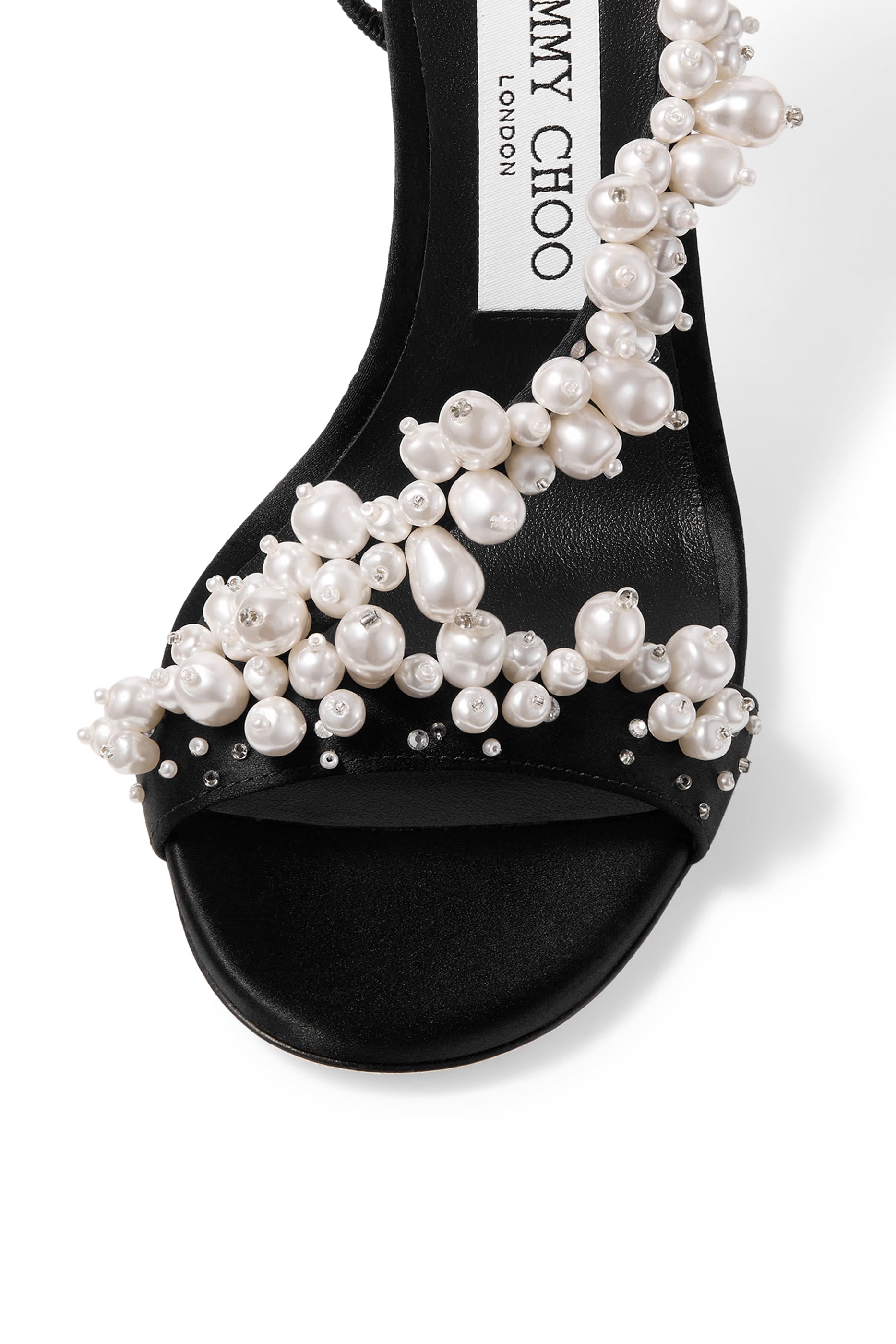  Irina Satin 100 Sandals with Pearl & Crystal Embroidery