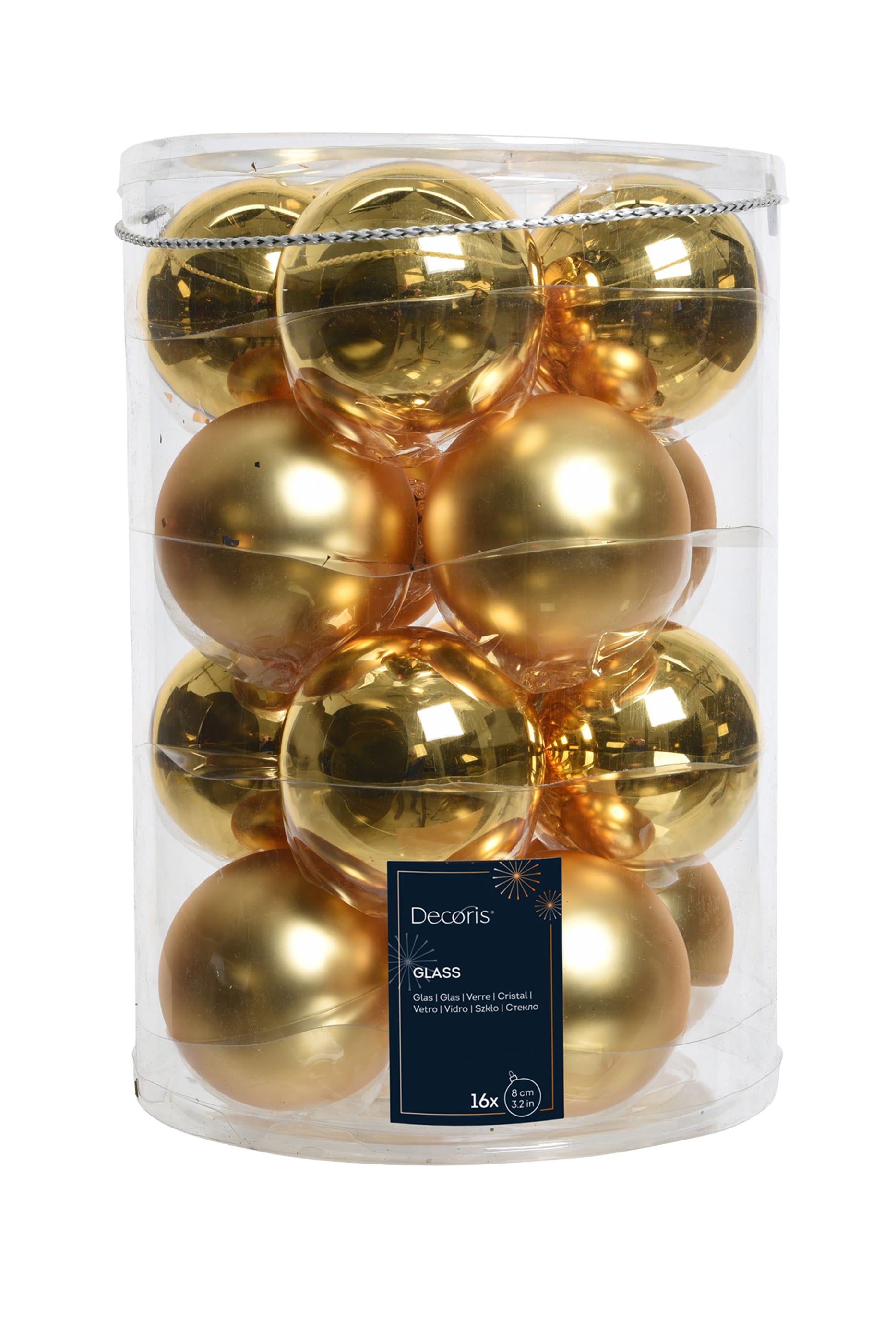  Baubles Glass Shiny-Matt Mix, Set of 16