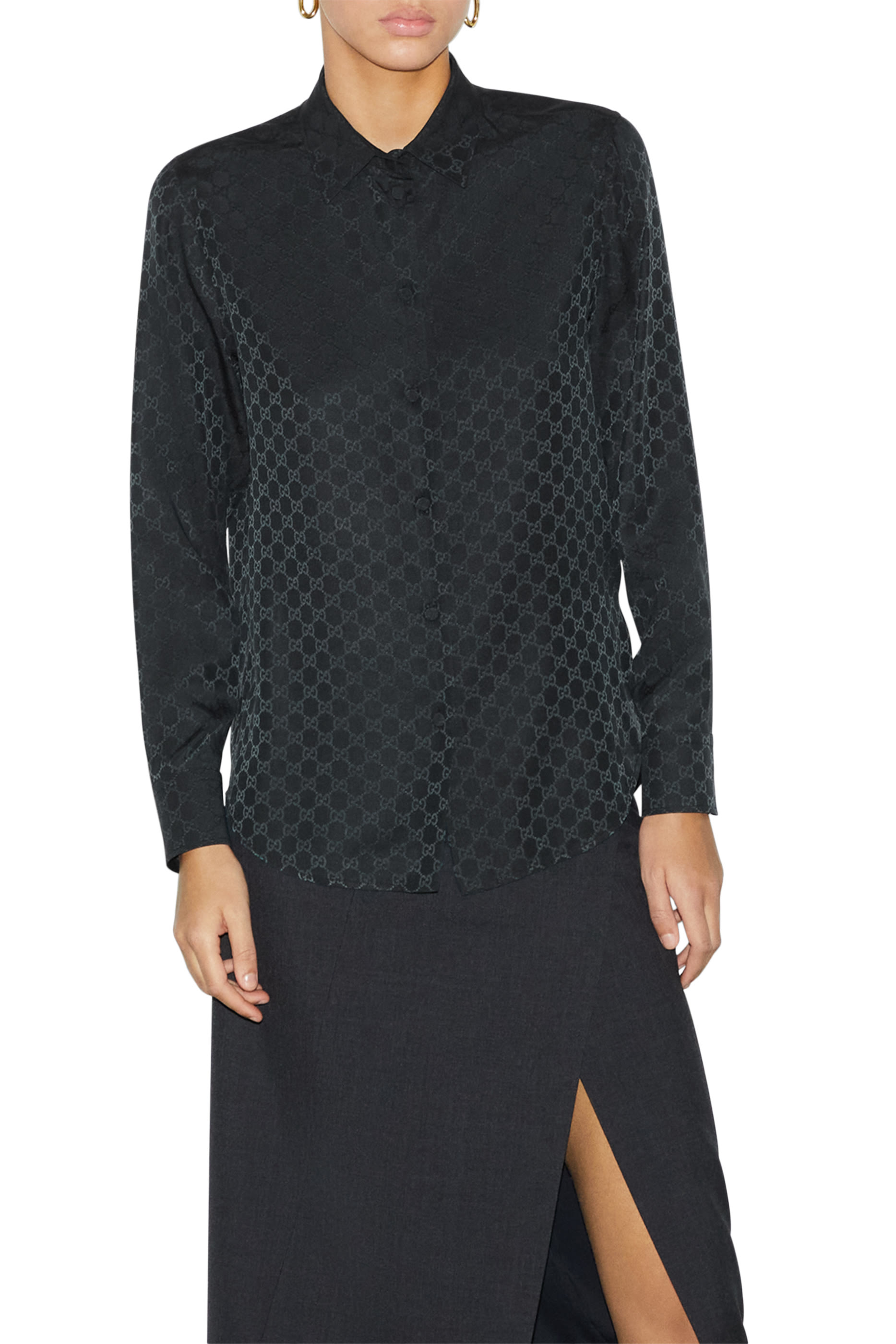 GG Cr&ecirc;pe Silk Shirt