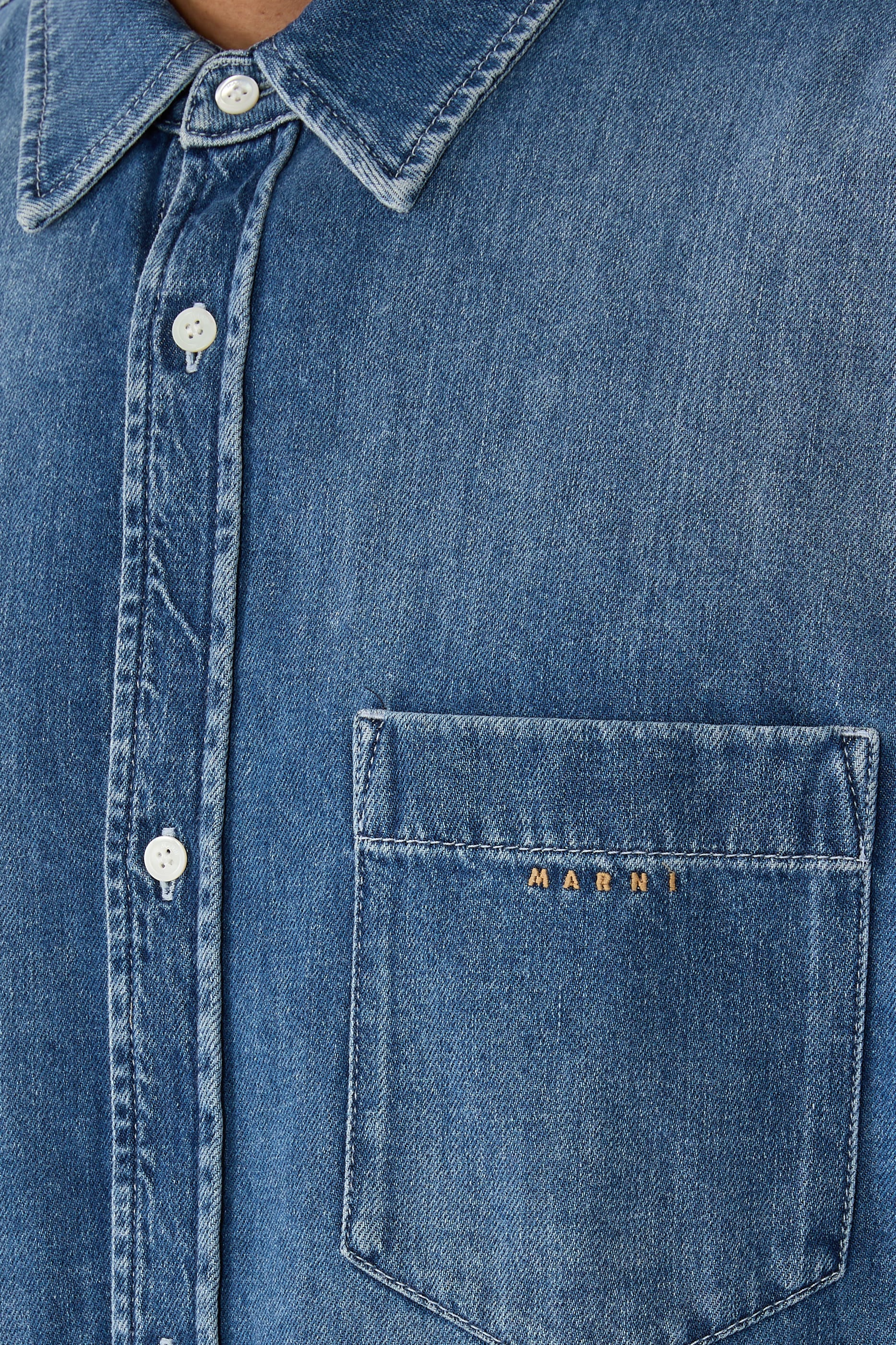 Logo Denim Long Sleeves Shirt