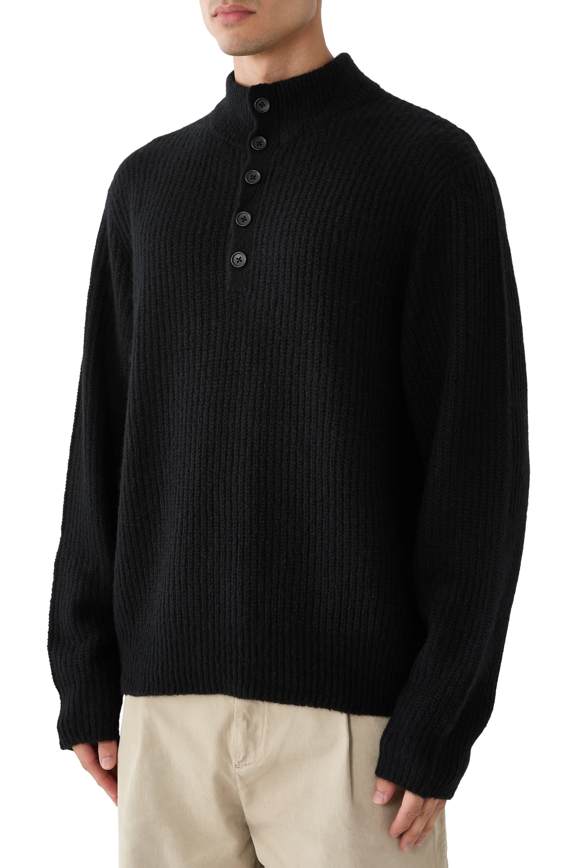 Lightweight Cashmere 1/4 Button Sweater