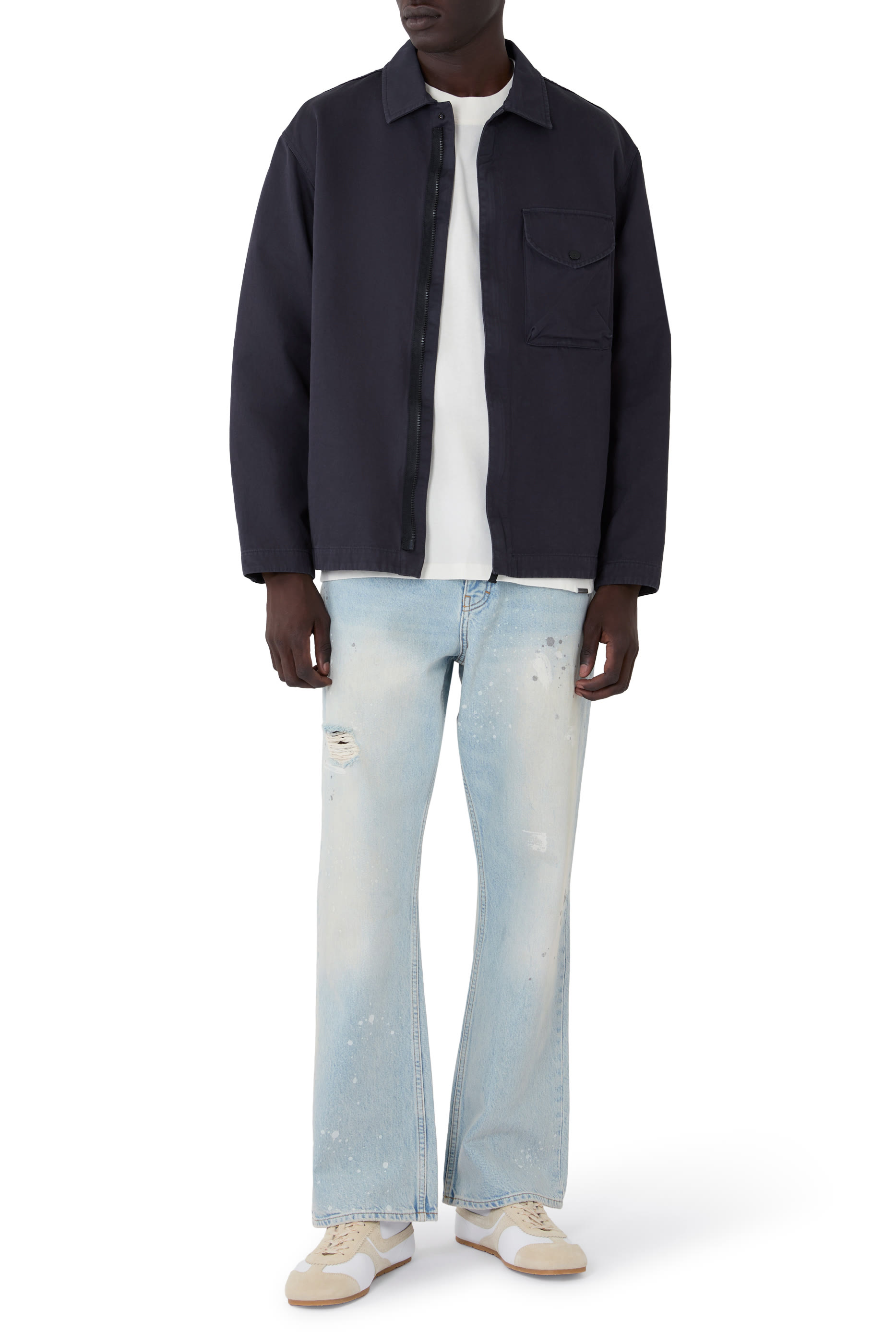 Zip-Up Chest Pocket Overshirt