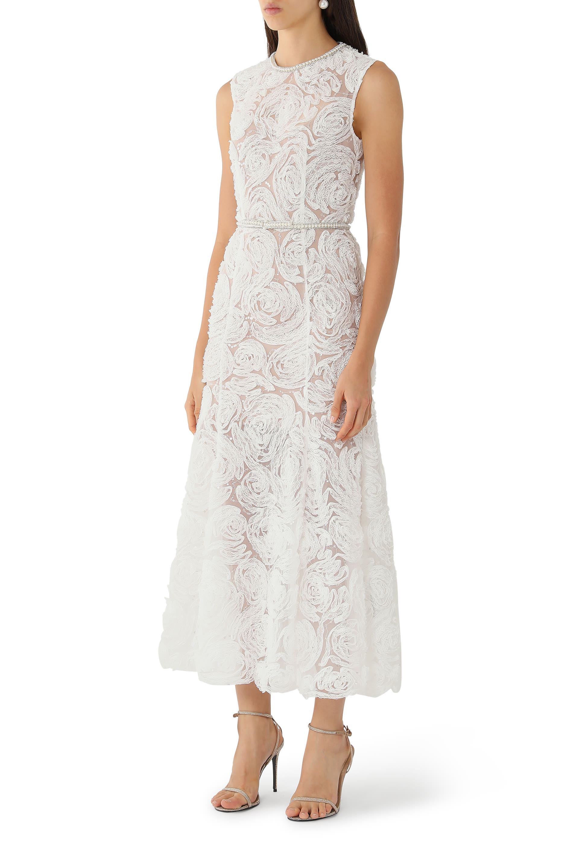 Tulle Lace Midi Dress