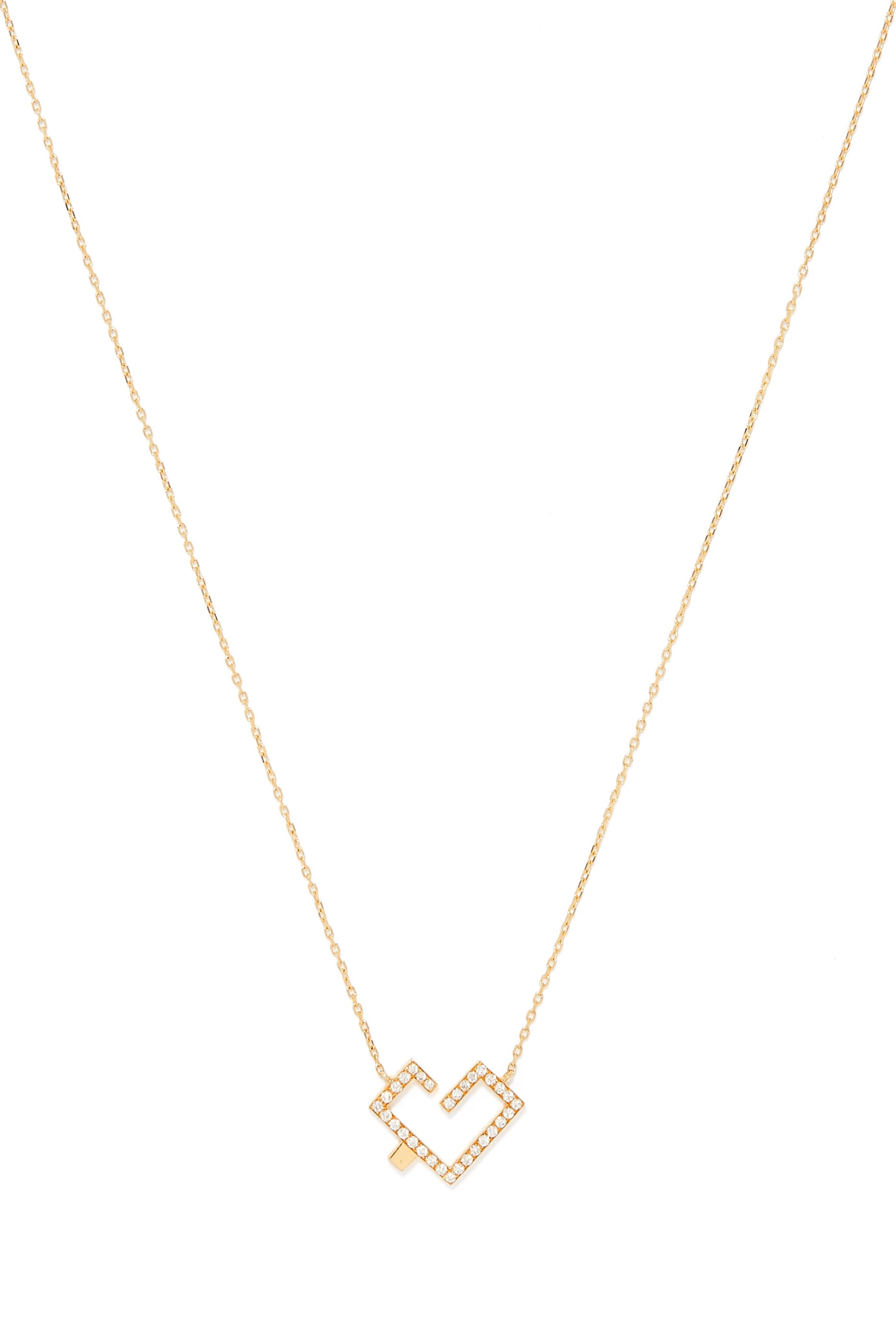 Diamond Hubb Small Necklace with Gold Dot, Yellow Gold