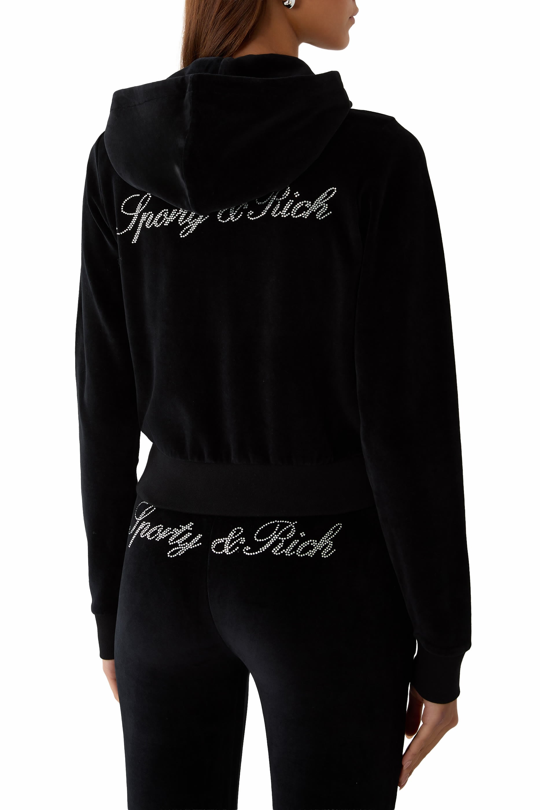 Signature Logo Crystal Zip Hoodie 