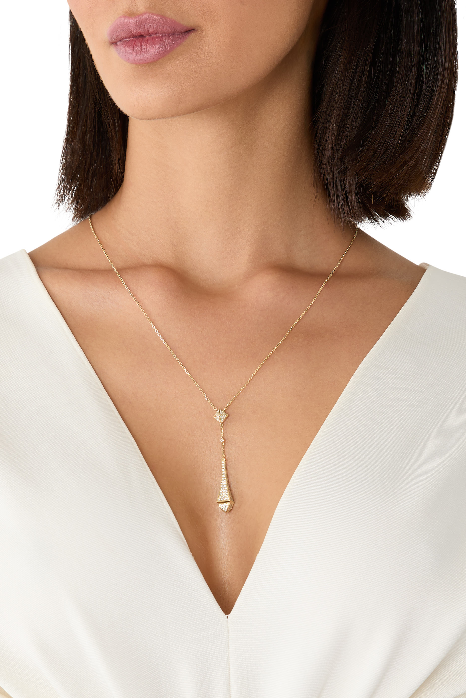 Cleo Teardrop Pendant, 18k Yellow Gold & Diamonds