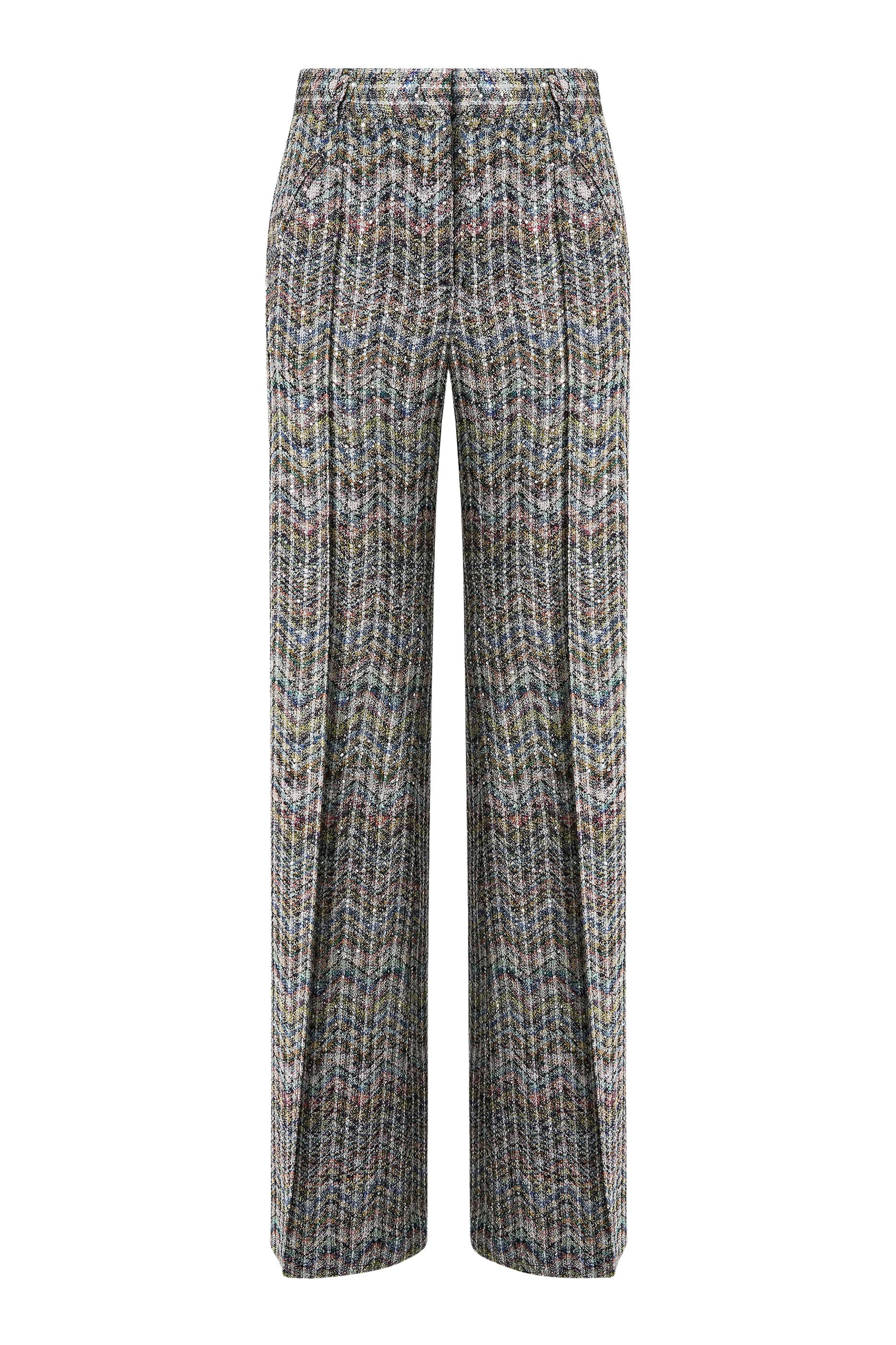 Tailored Viscose Lamé Sequin Trousers