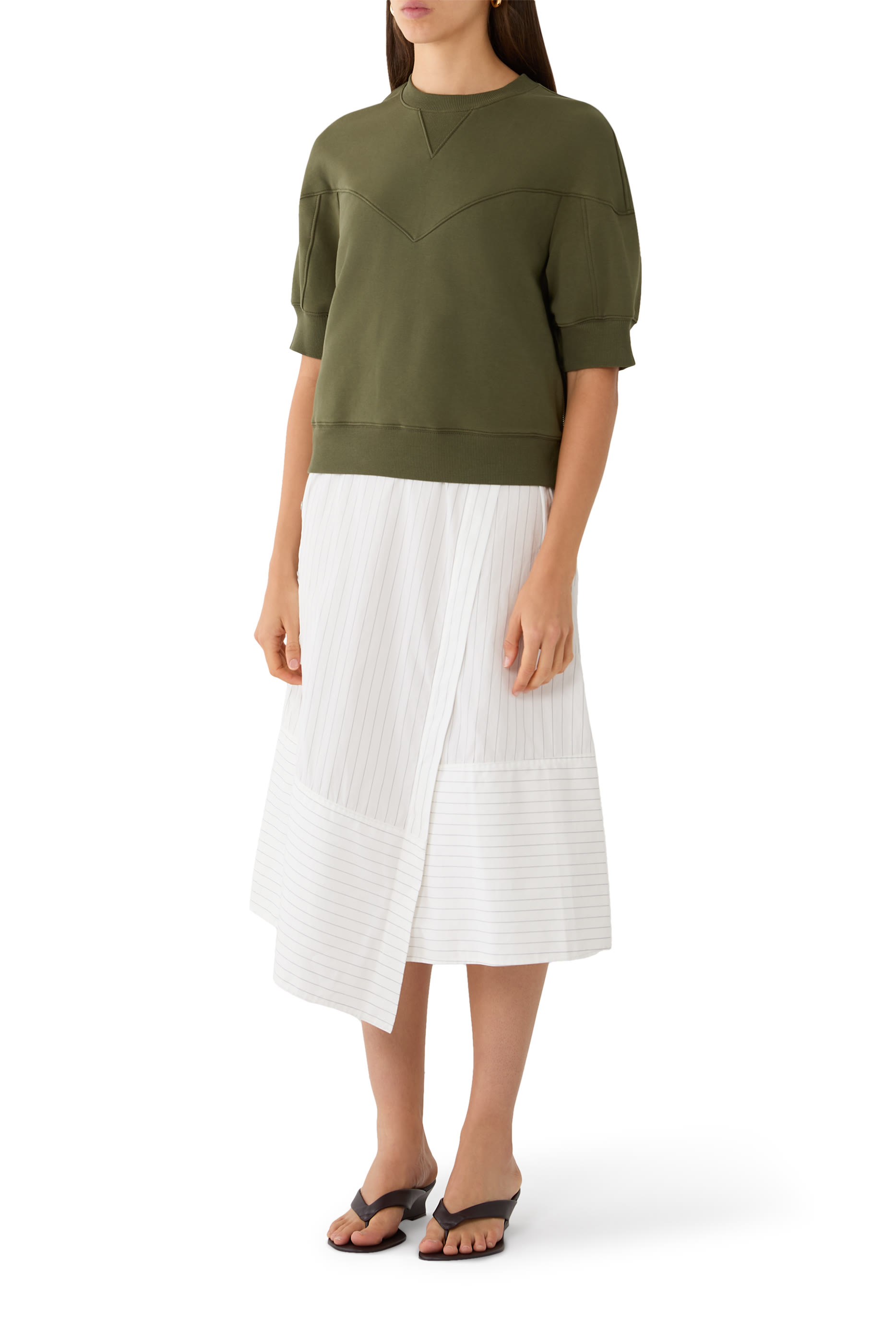 French-Terry Combo Dress