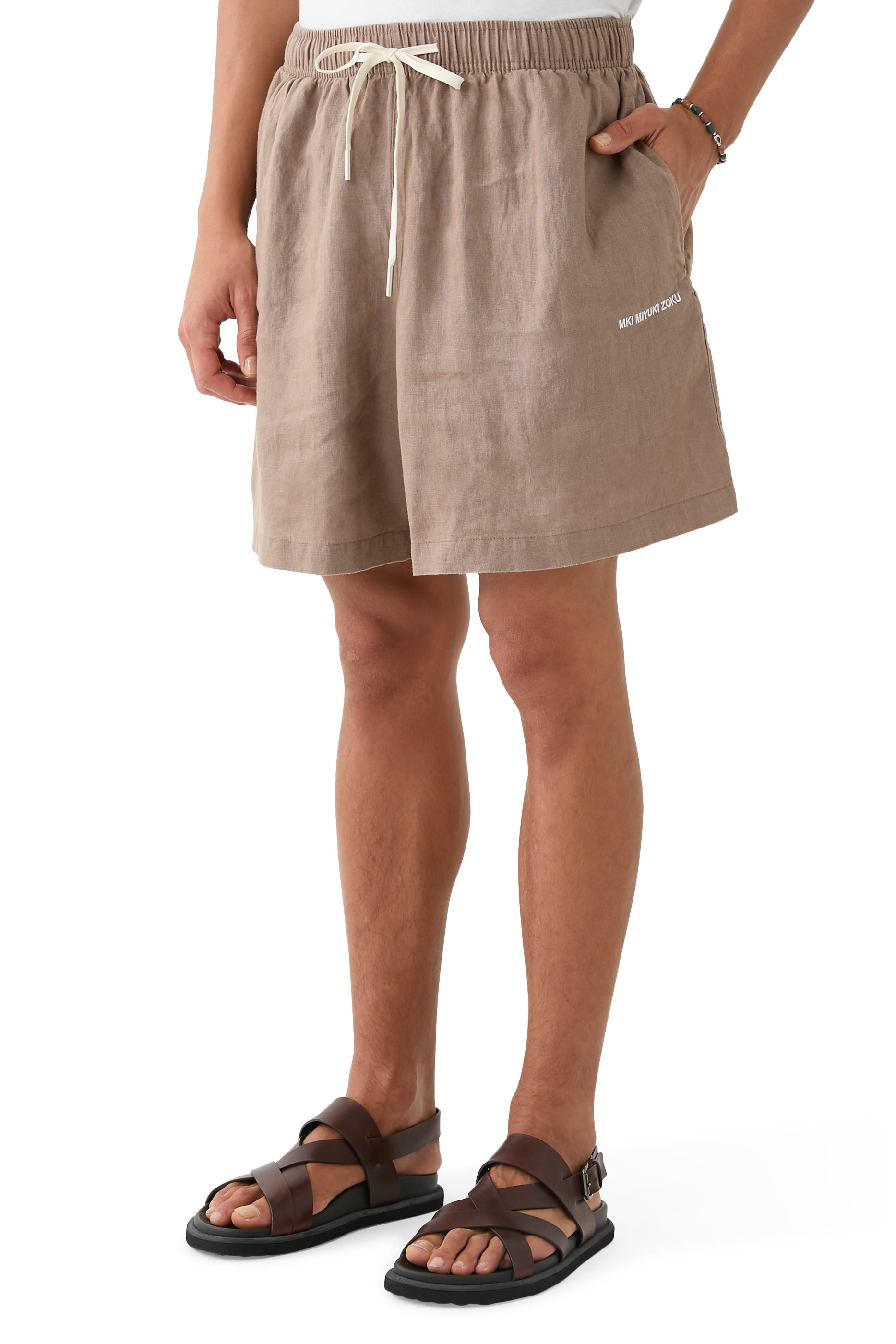 Logo Linen Shorts