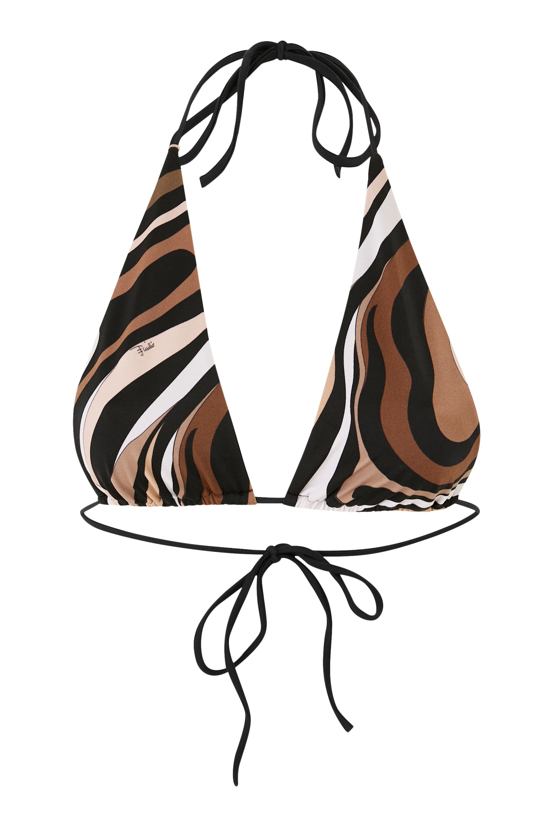 Marmo Print Triangle Bikini Top