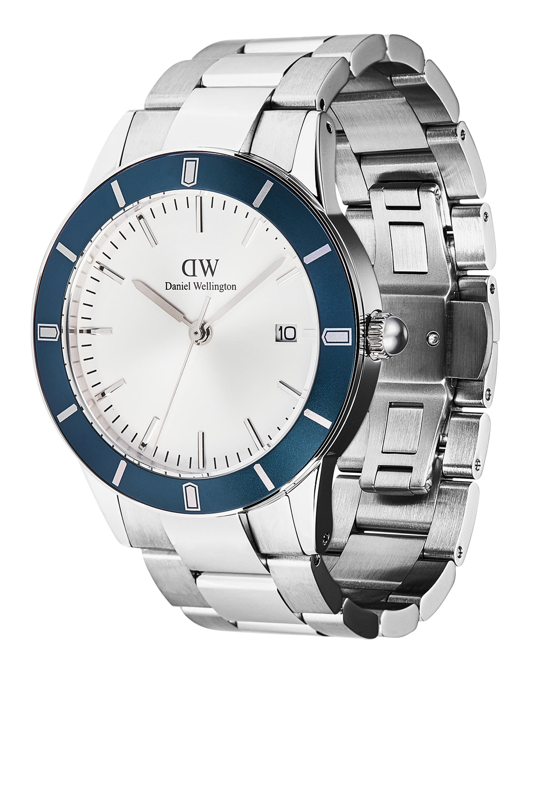Iconic Paradigma Link Blue Bezel Watch