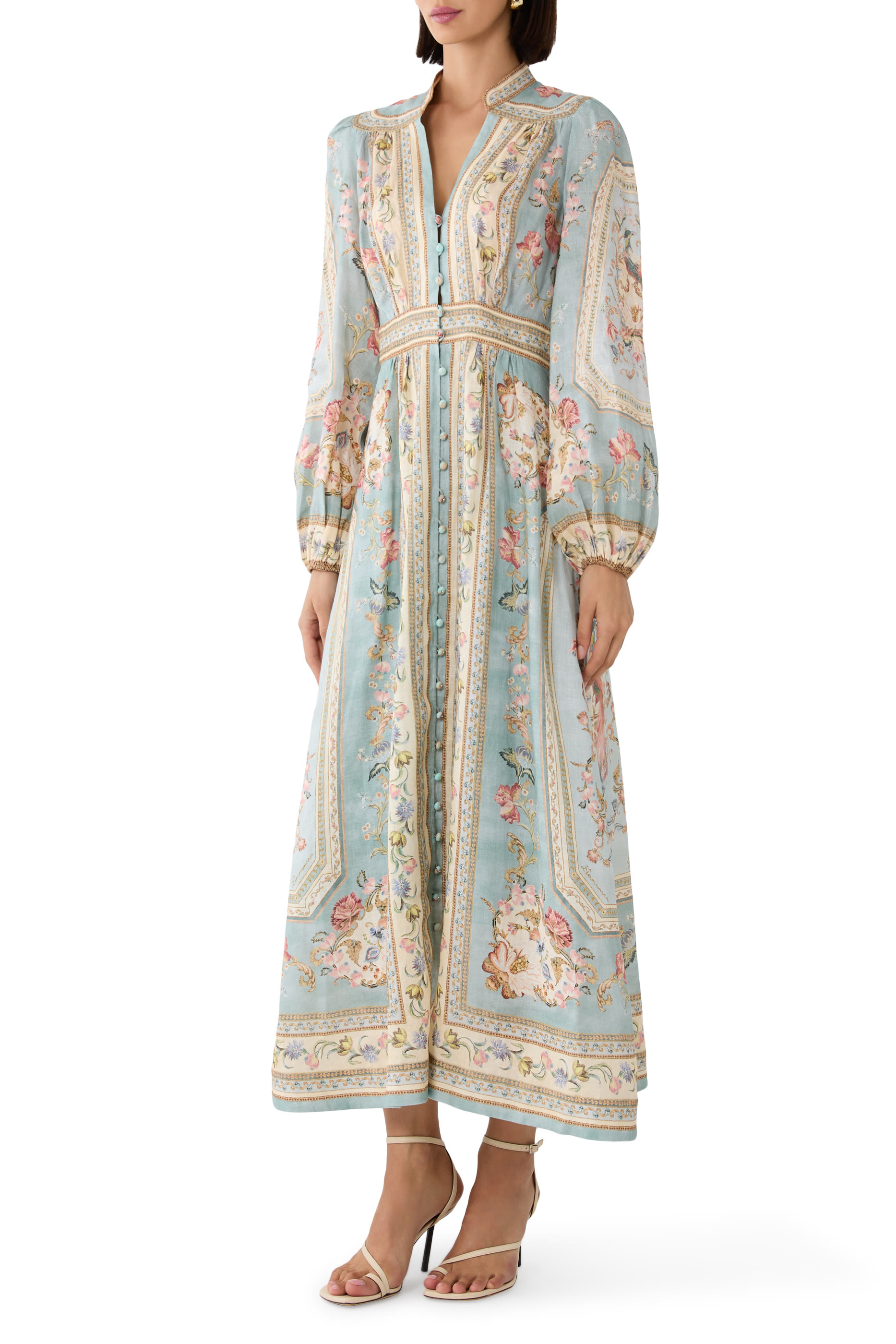 Roselight Plunge Midi Dress