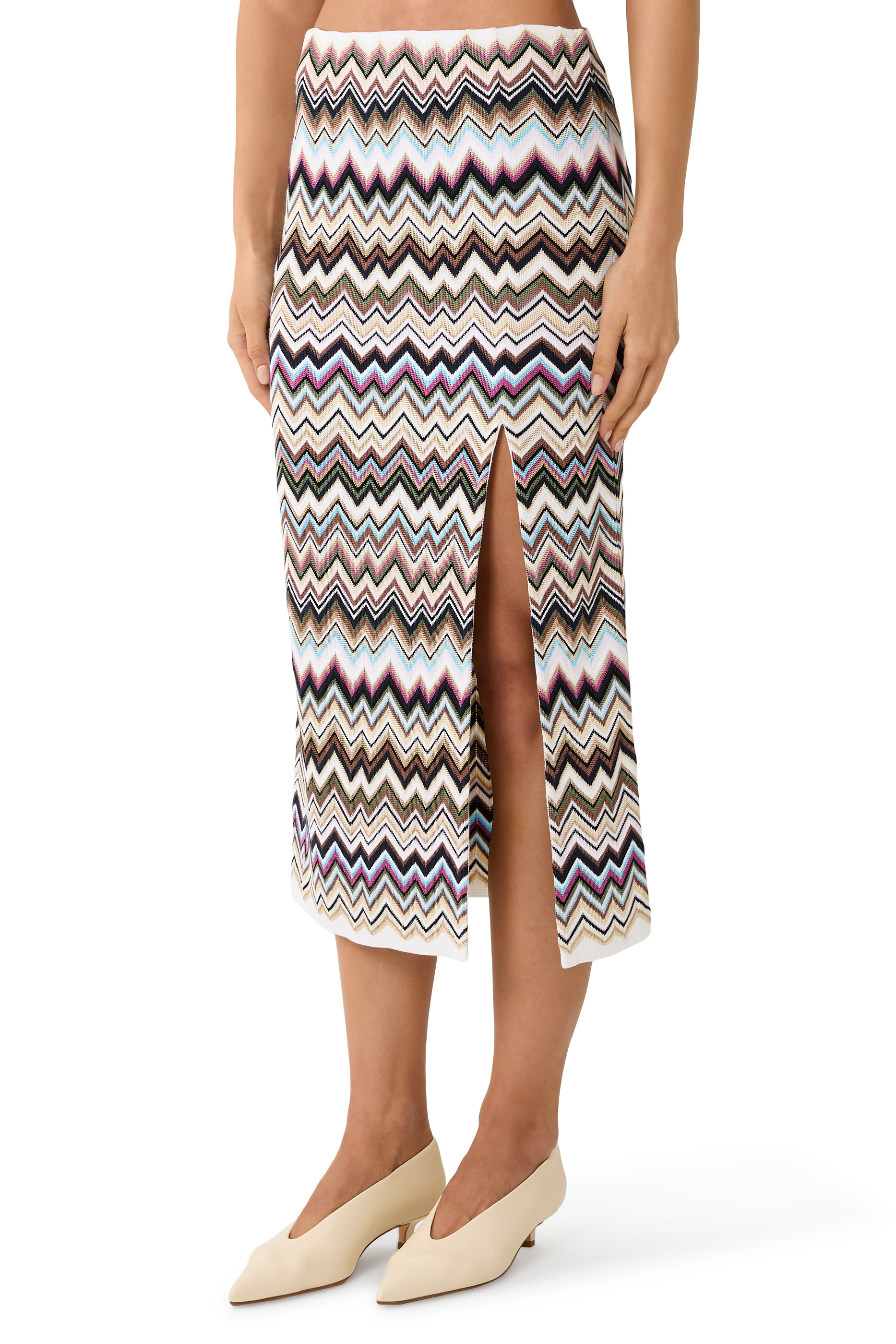 Chevron Midi Skirt 