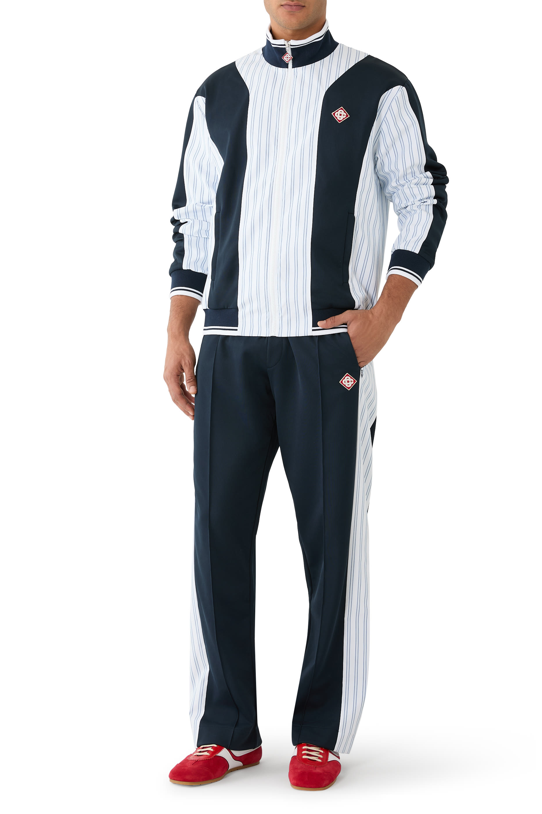 Pinstripe Panelled Track Pants