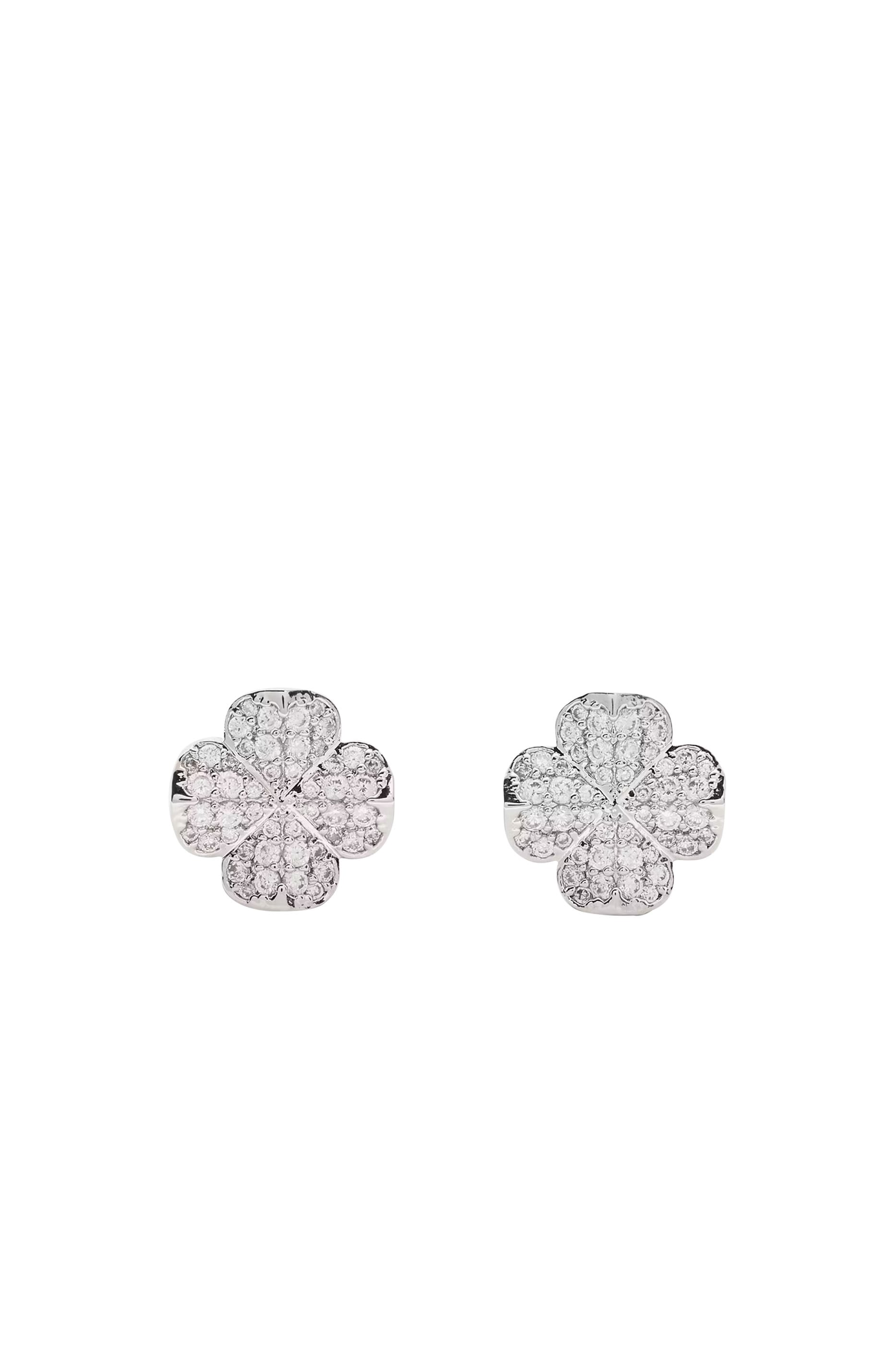  Spade Flower Pavé Studs 