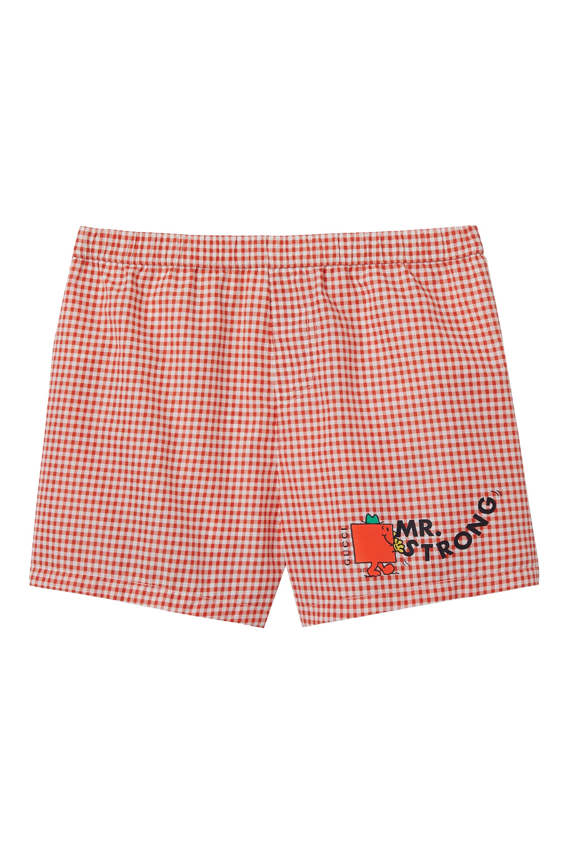 Kids Allover Gingham Print Swim Shorts