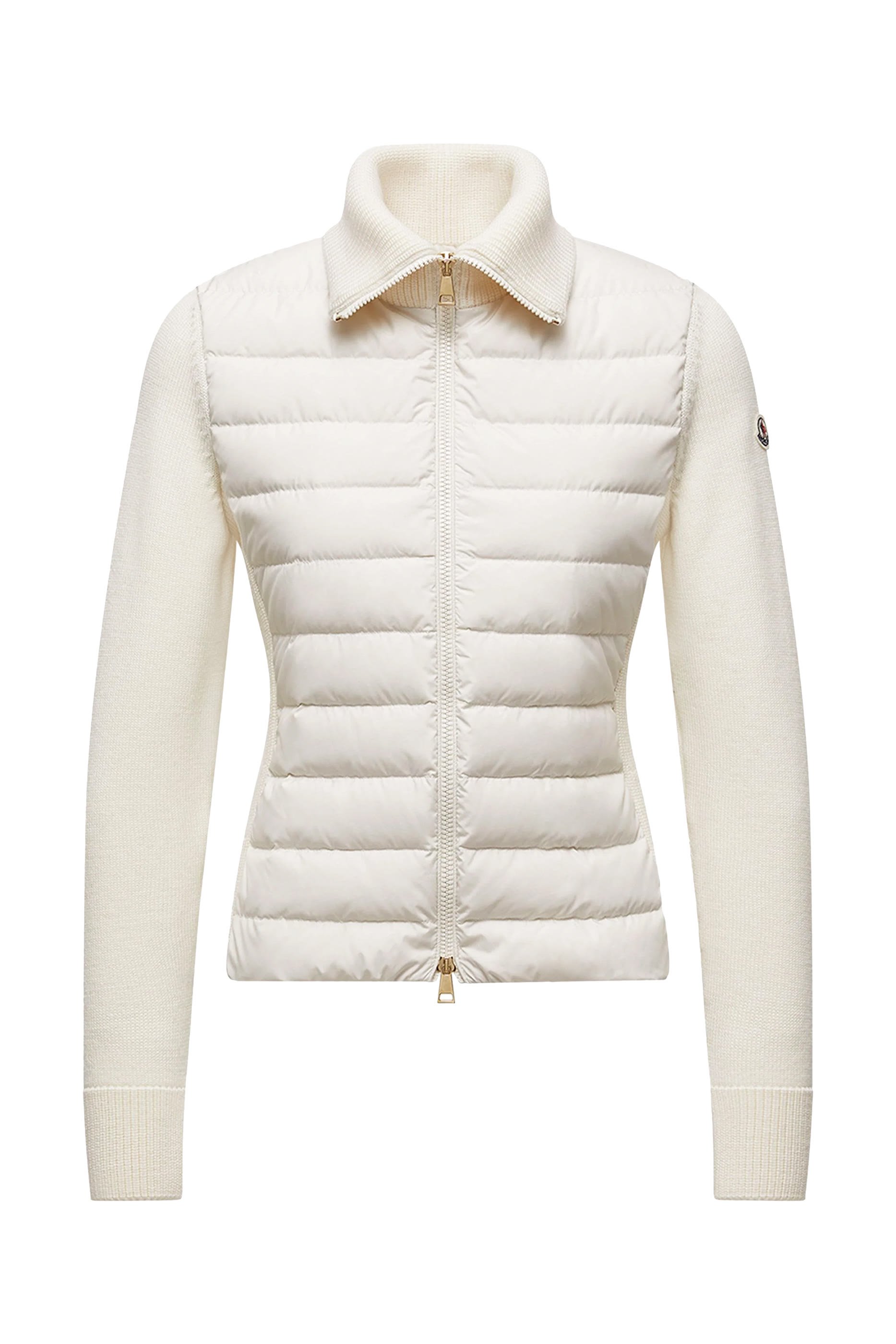 Padded Wool Zip-Up Cardigan