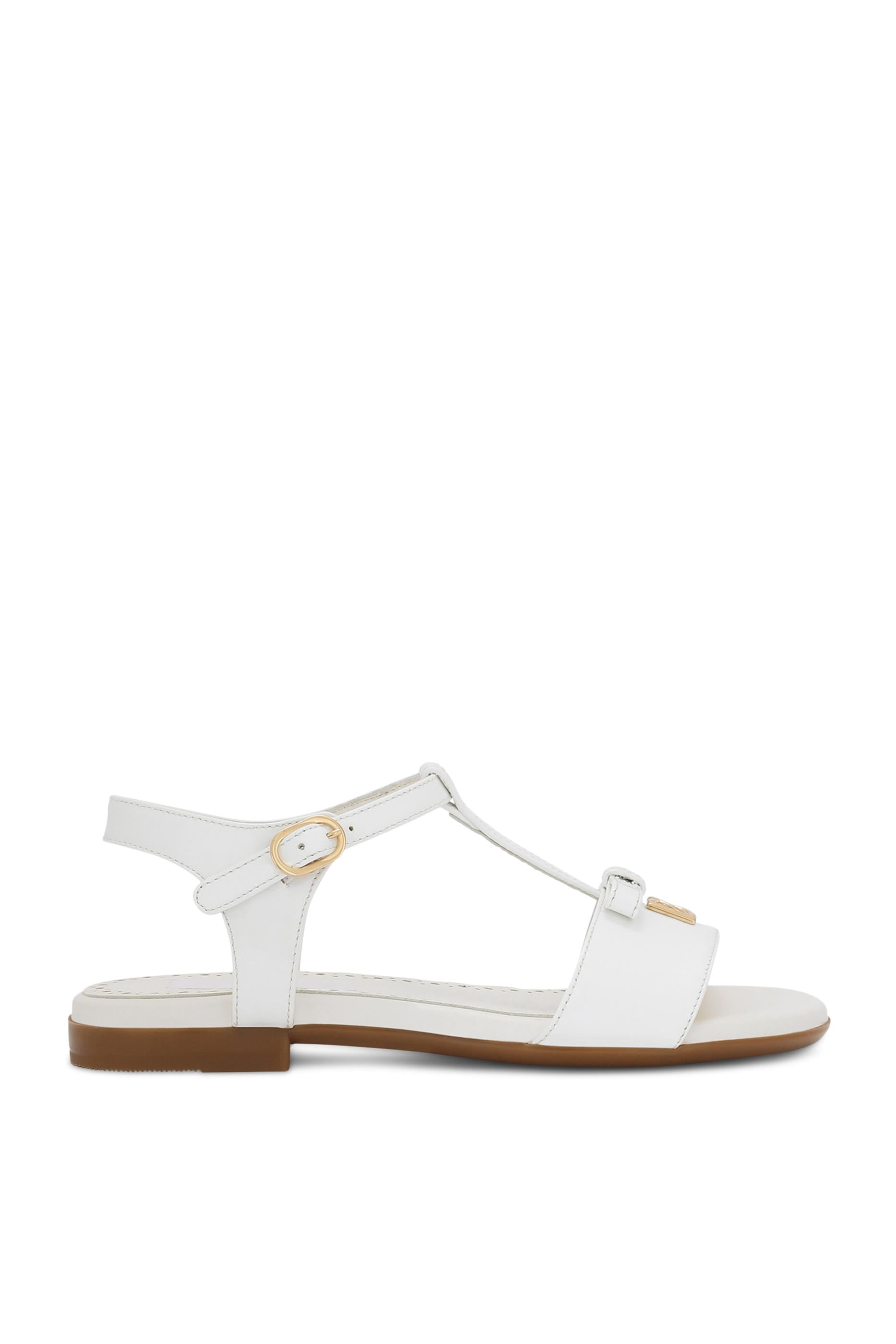 Kids Patent Leather Sandals with Metal DG Logo