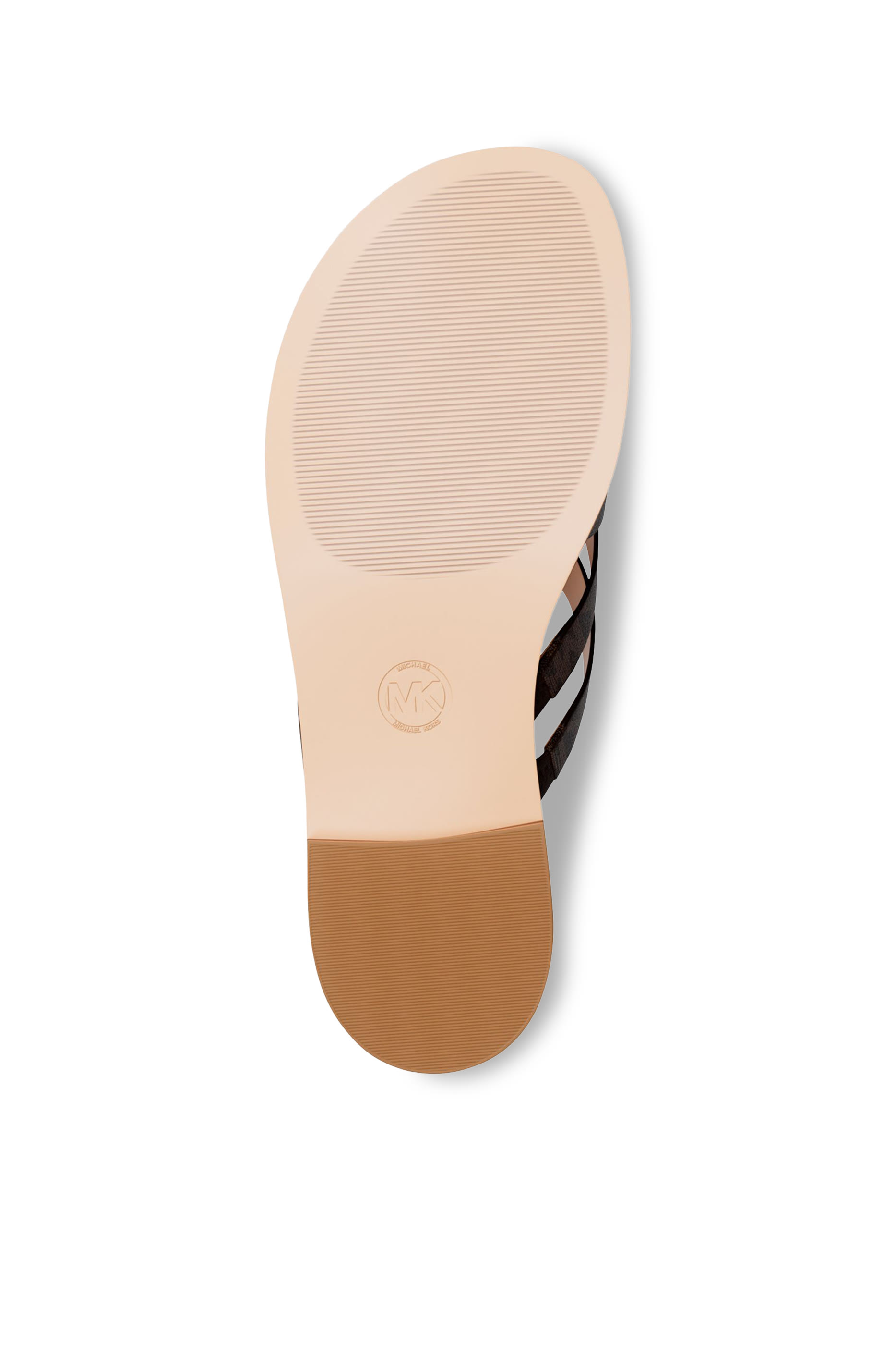  Erika Signature Logo and Leather Slide Sandals