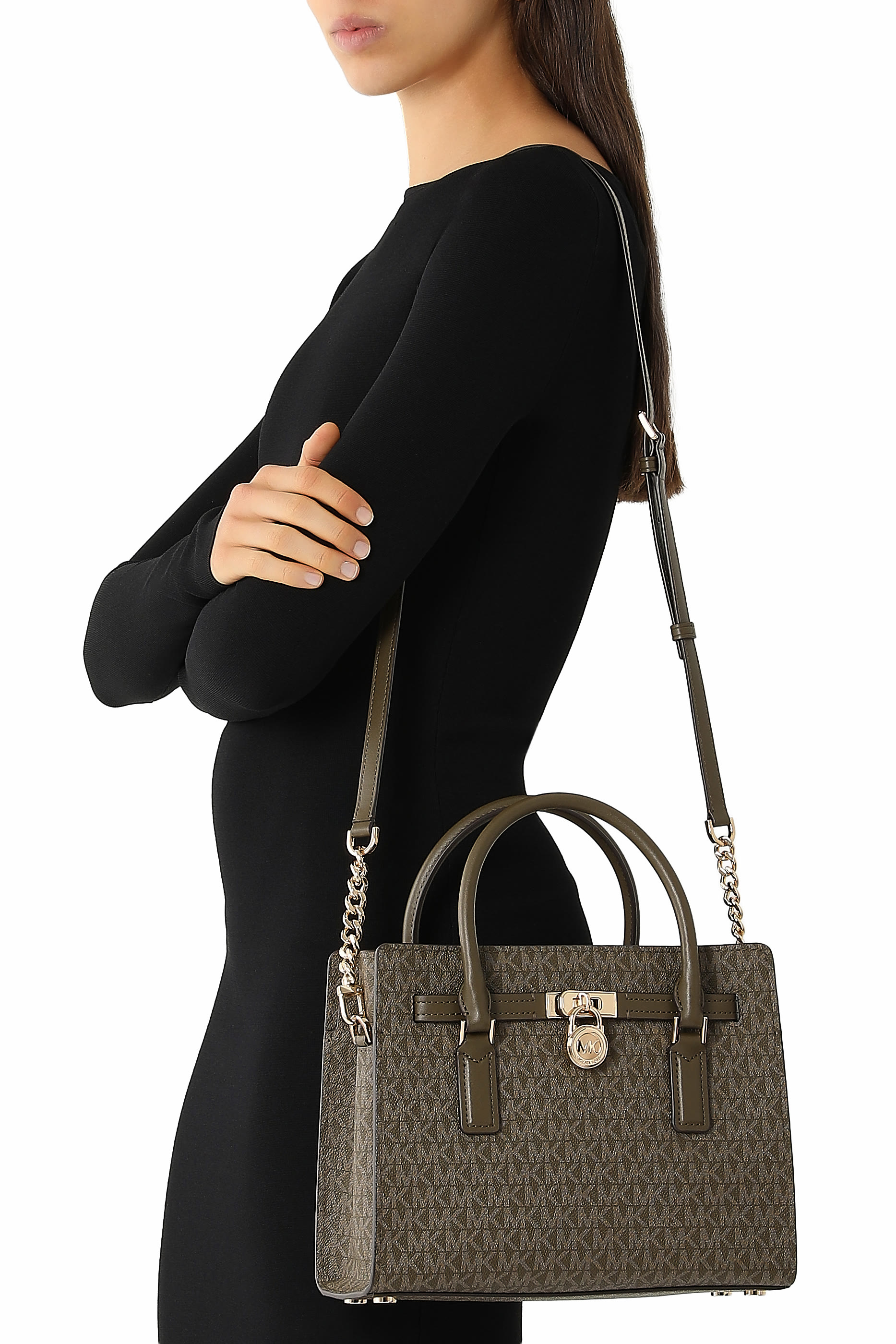 Hamilton Moderne Small Handbag in Logo Print Canvas 