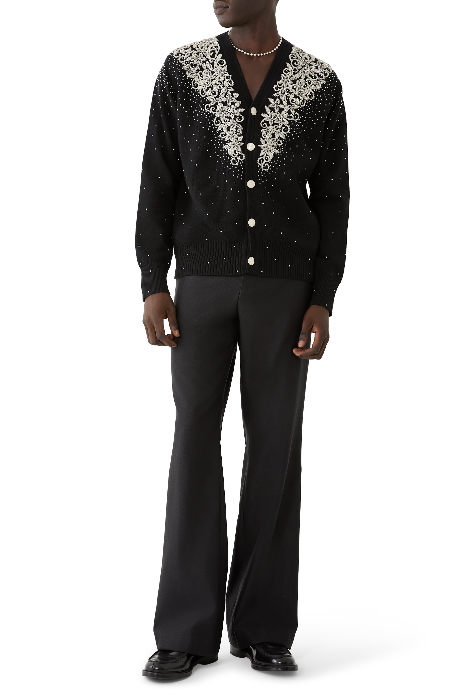 Beaded Micro Stars Cardigan 