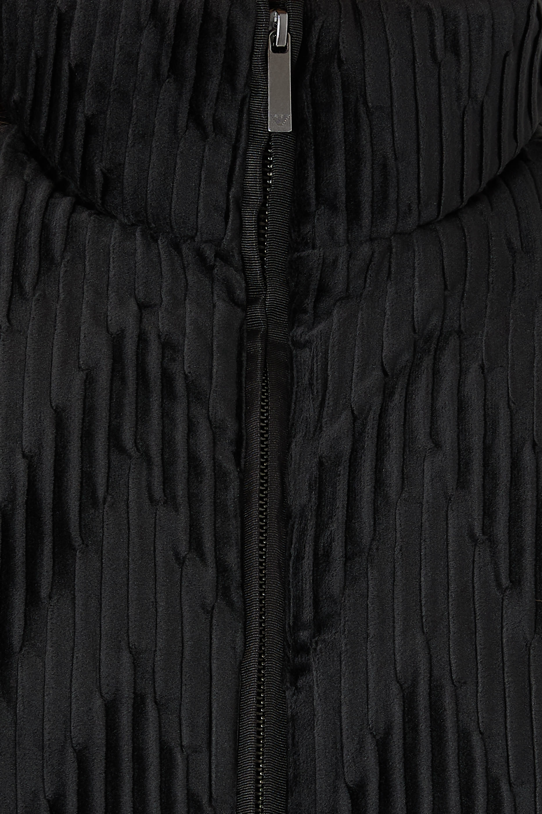 Chevron Plissé Velvet Down Jacket