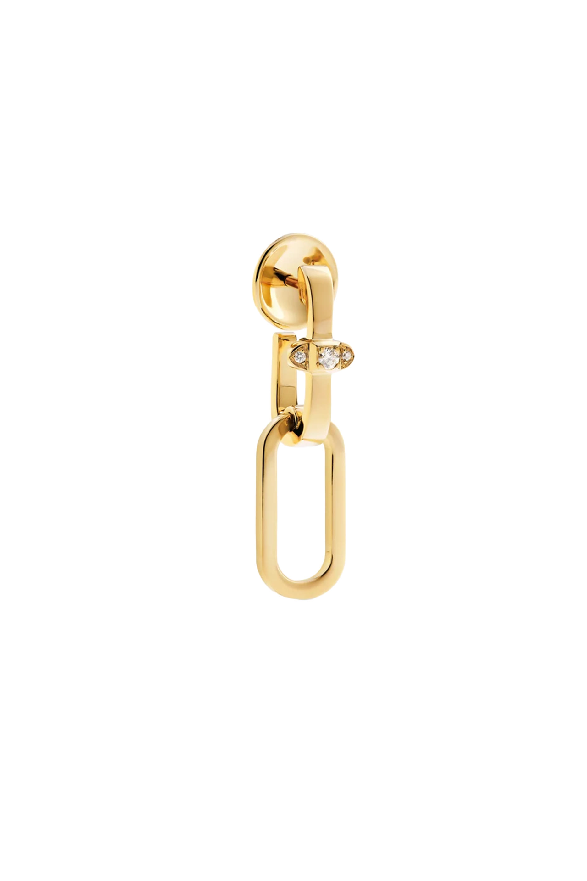  Tip-Top Link Drop Earrings, 18K Yellow Gold with Diamonds