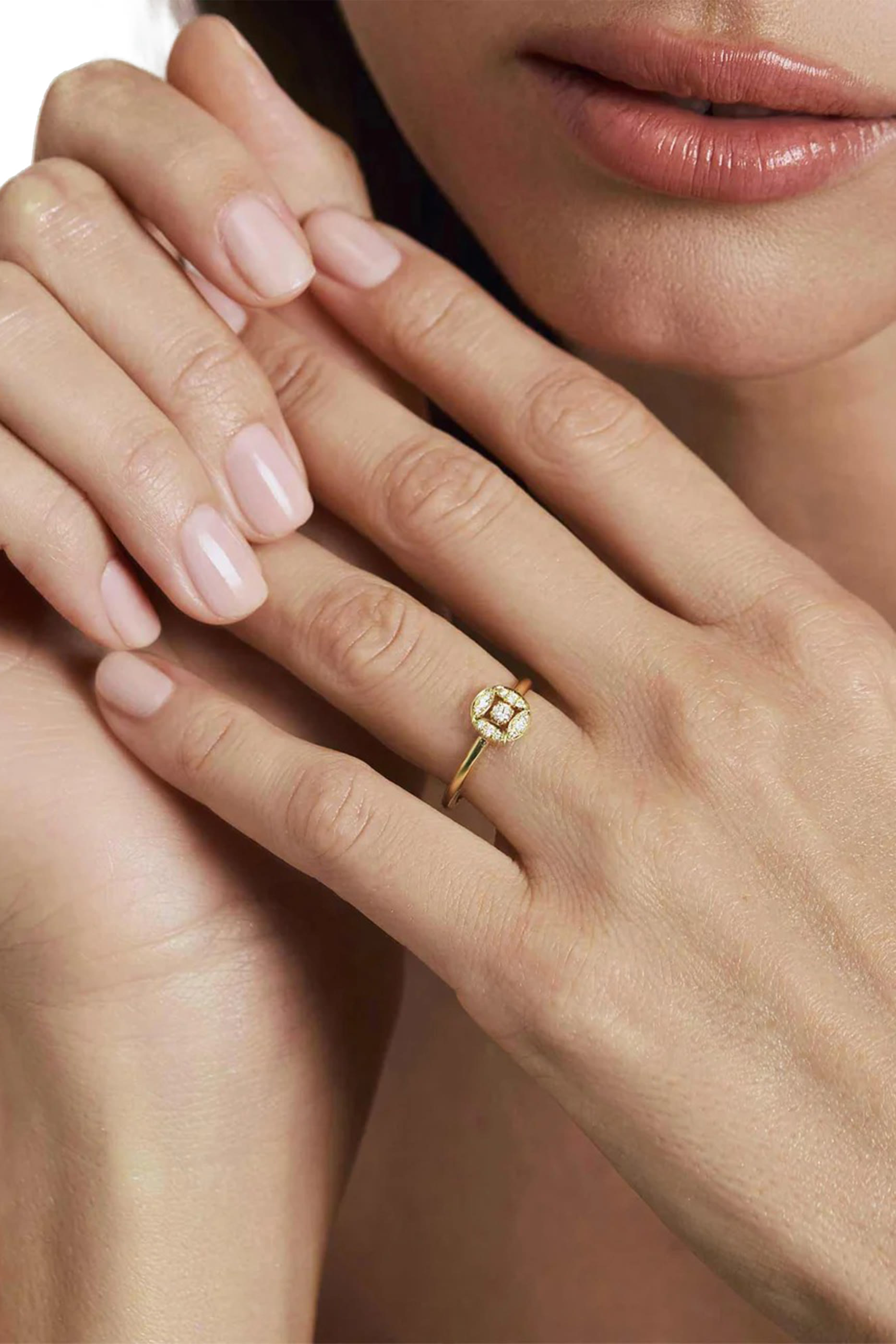 Barq Marquise Circle Ring, 18k Yellow Gold & Diamonds