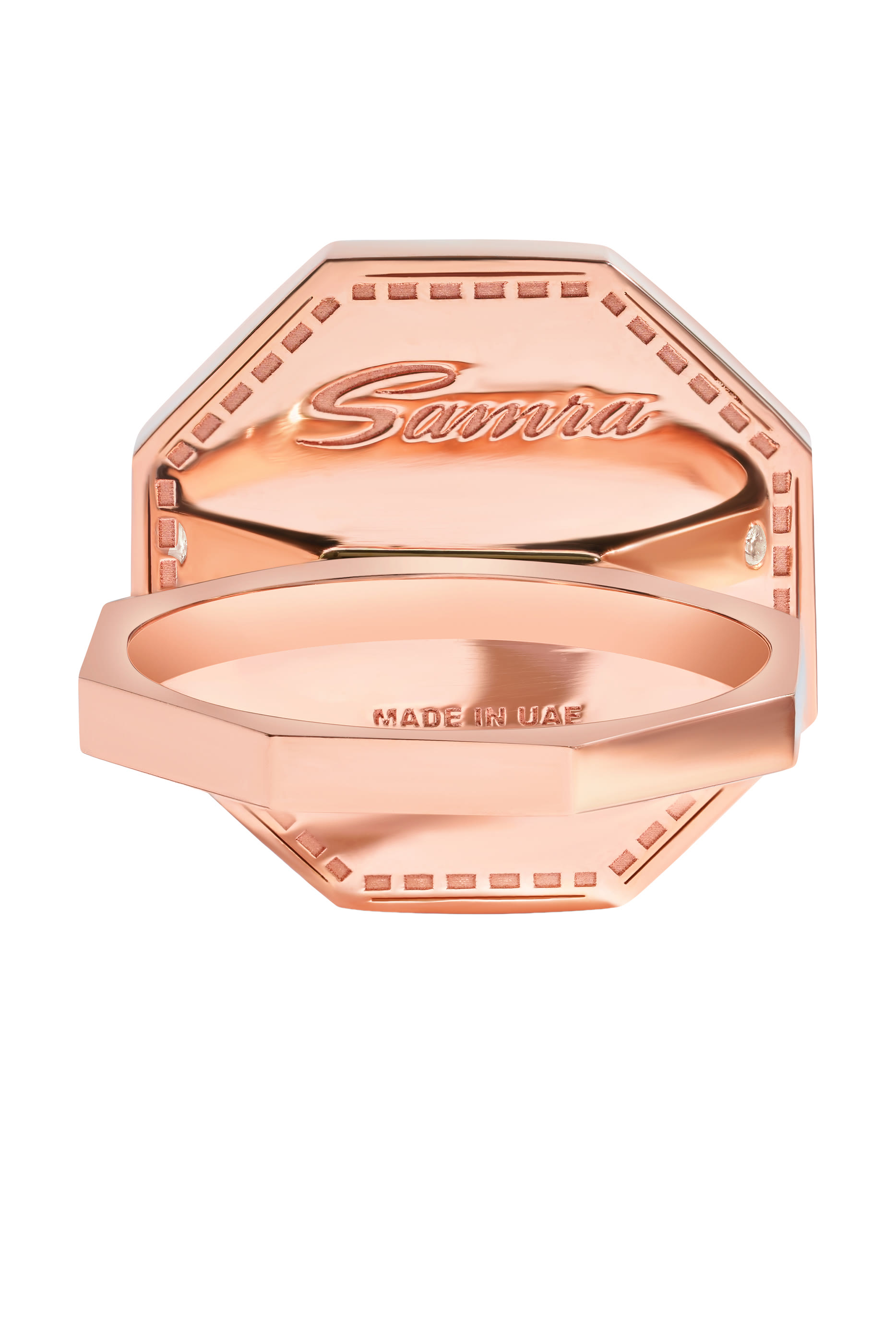 Classic Turath Medium Ring, 18K Rose Gold with Diamonds & Mother of Pearl