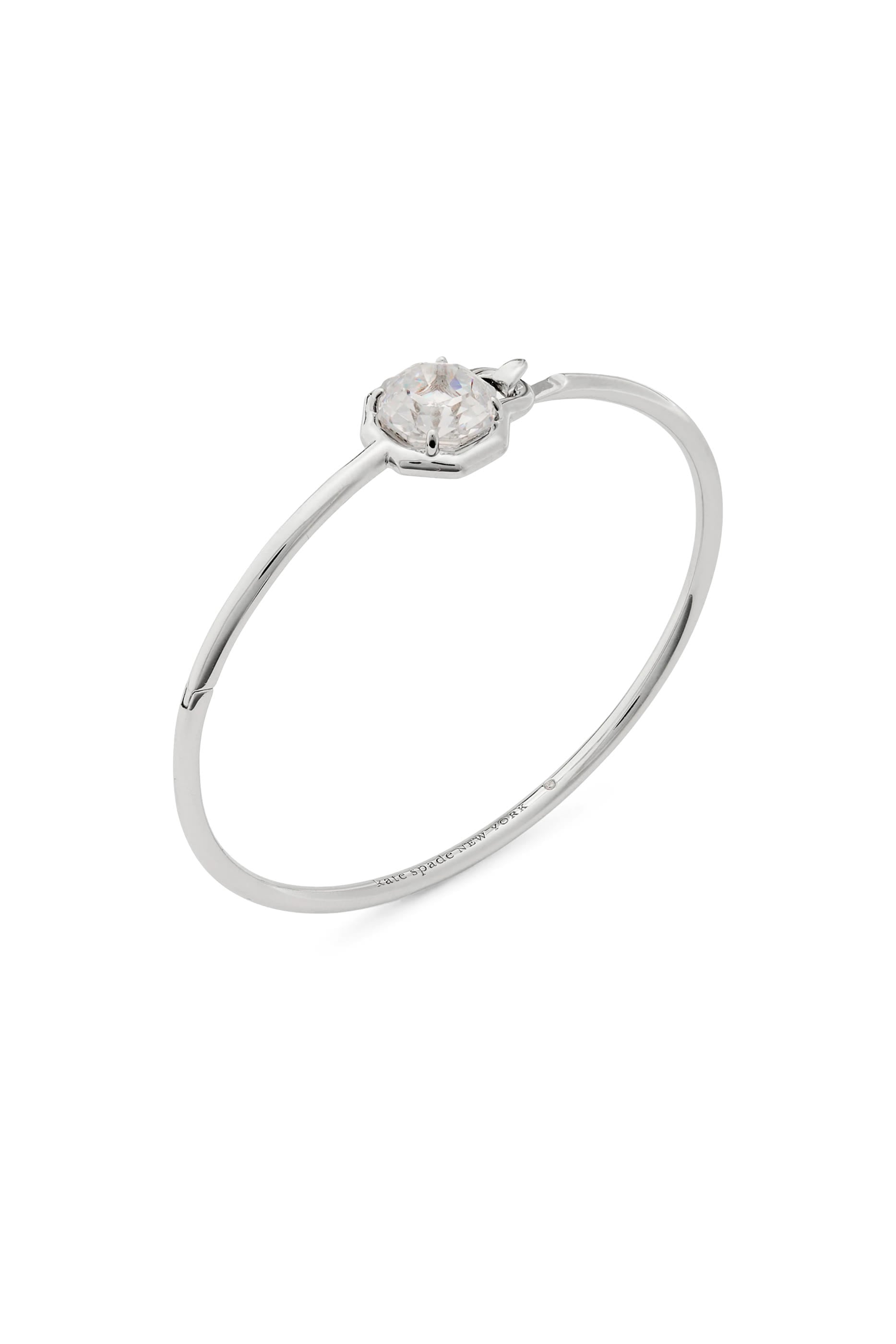 Opulence Octagon Stone Bangle, Plated Metal & Cubic Zirconia