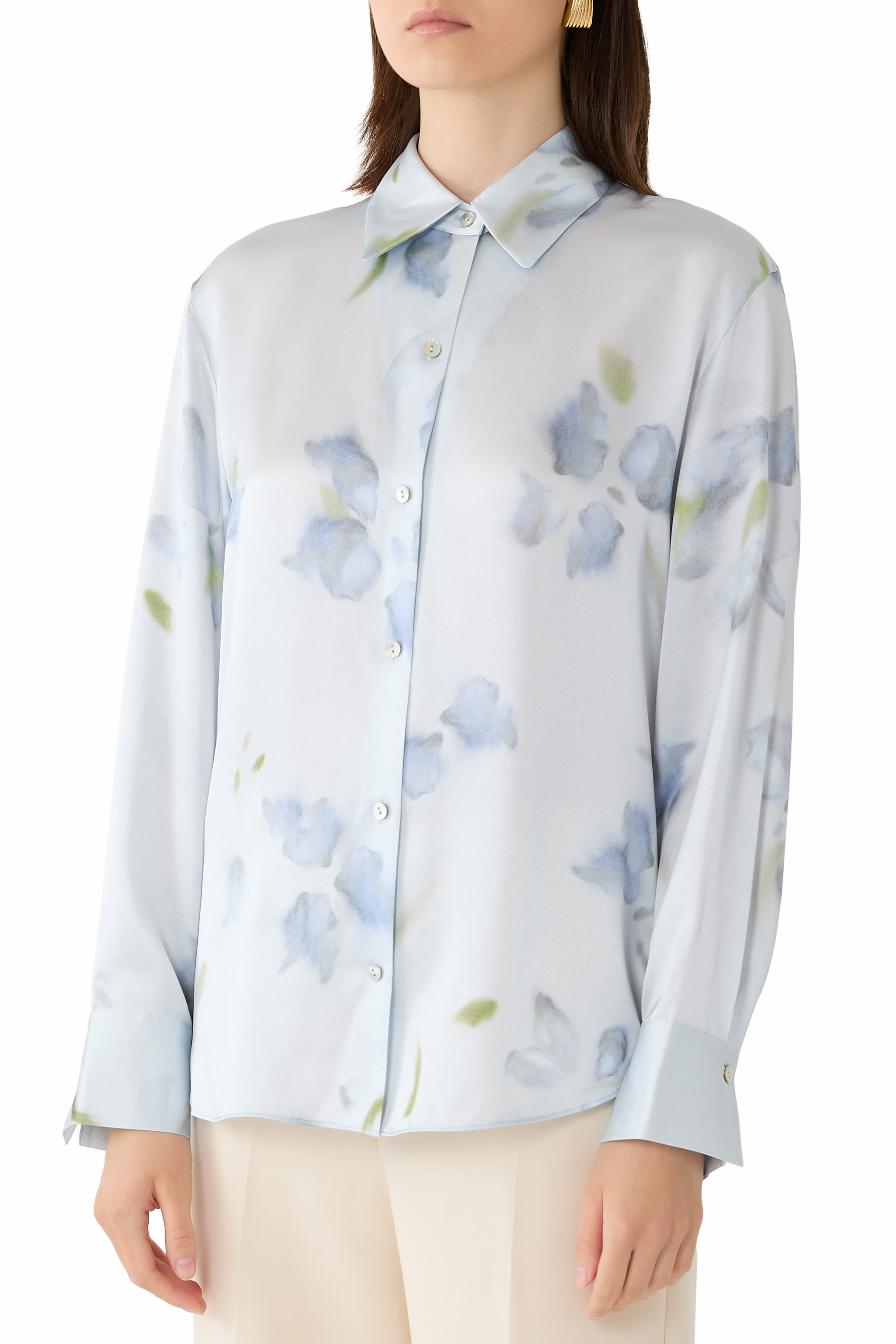Petal Blur Button-Front Shirt