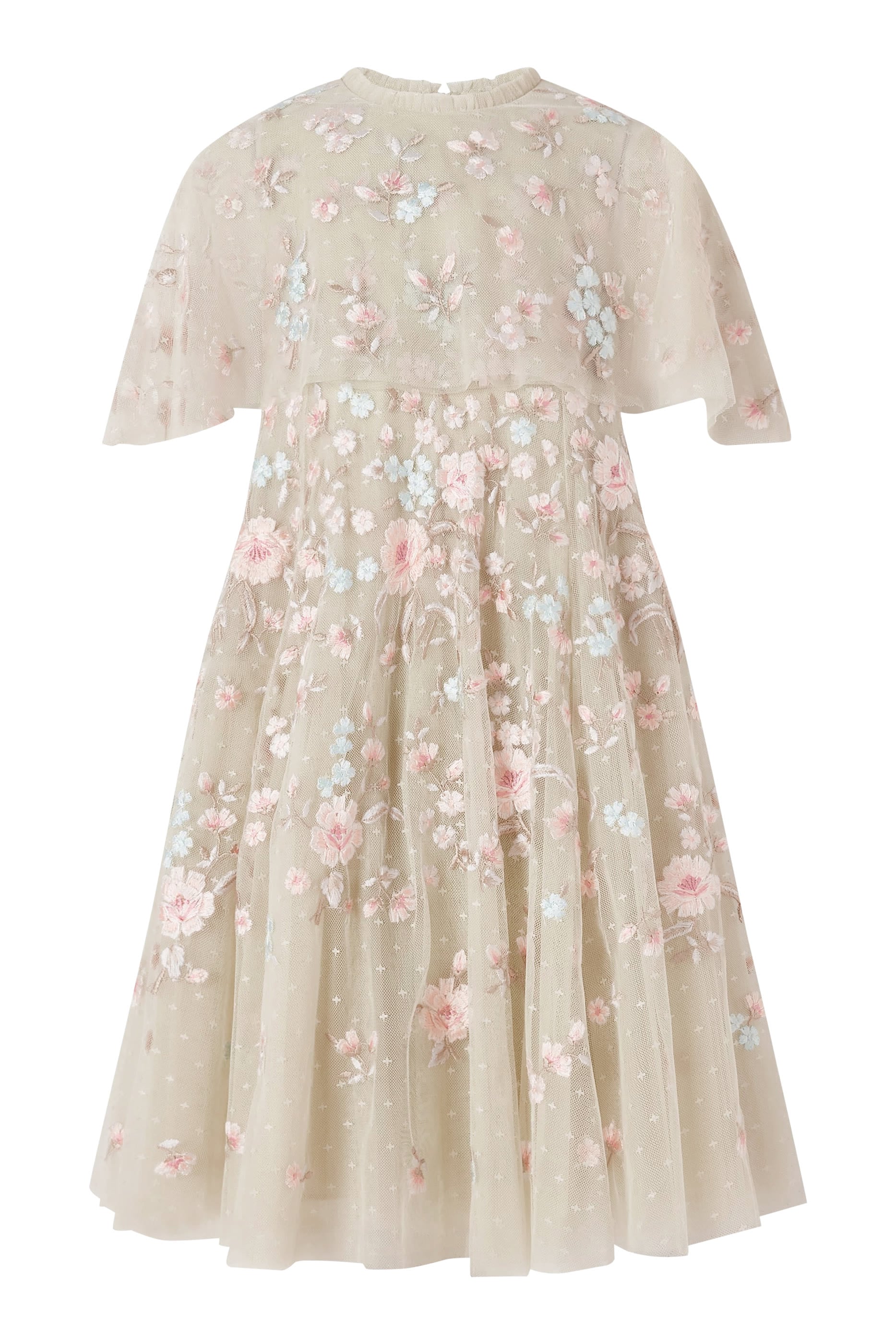 Kids Peony Bouquet Cape Dress