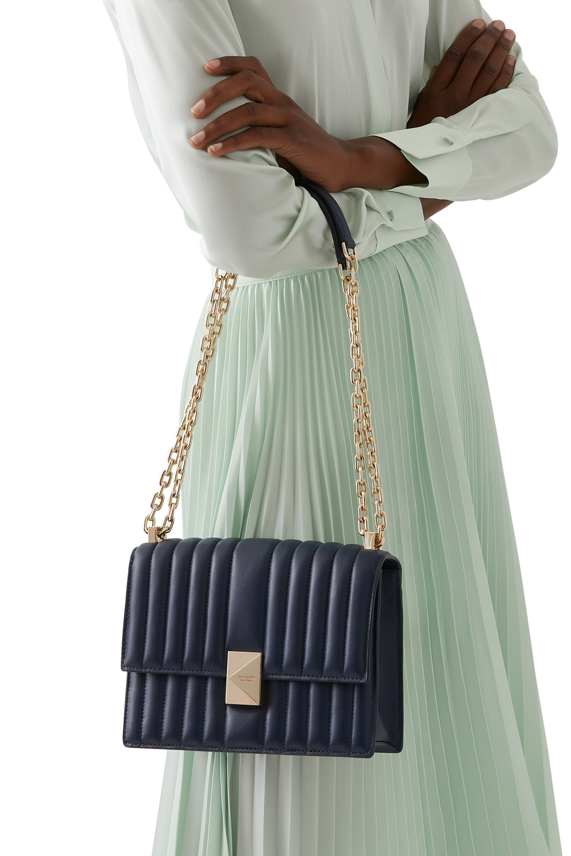 Deco Quilted Chain Shoulder Bag