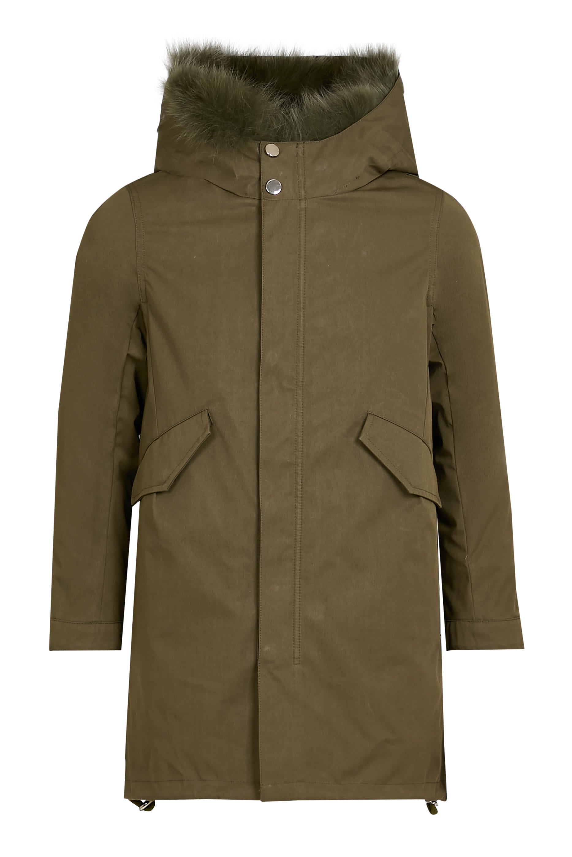 Kids Cotton-Blend Fur-Trim Parka 