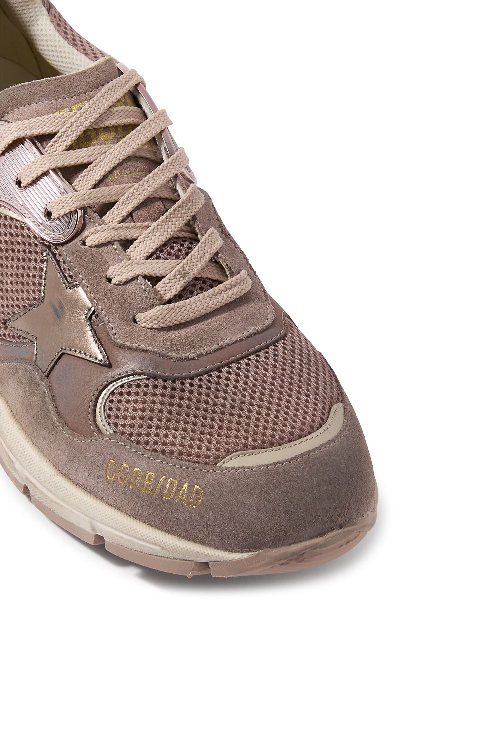 Dad-Star Sneakers in Suede With Laminated Leather Star and Heel Tab