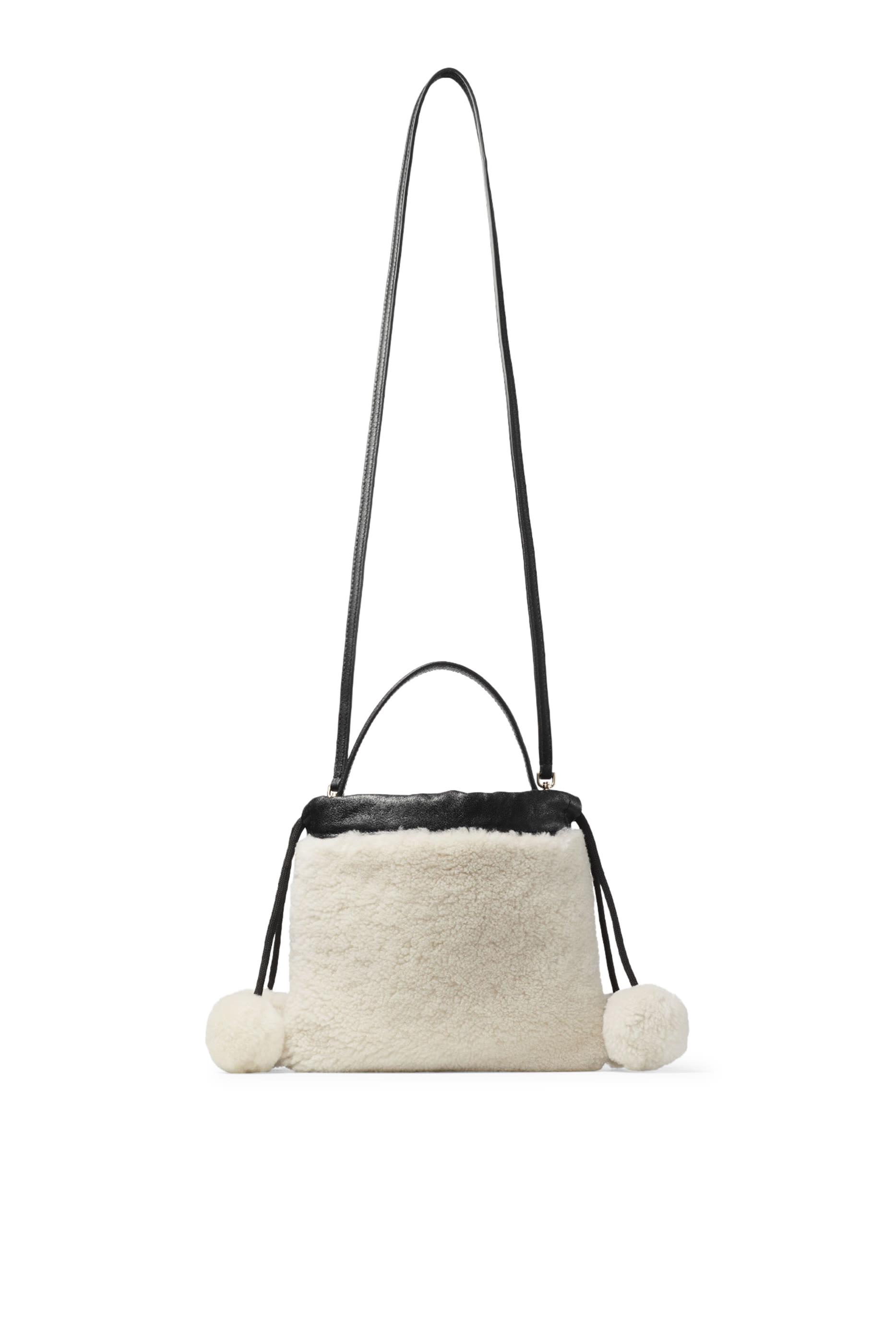 Logo Shearling Drawstring Pouch