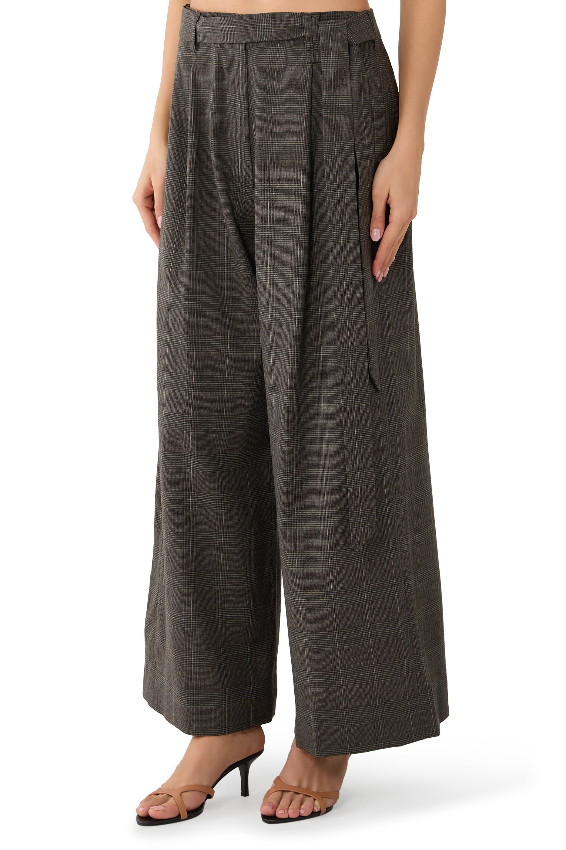Wide-Leg Sash Trousers