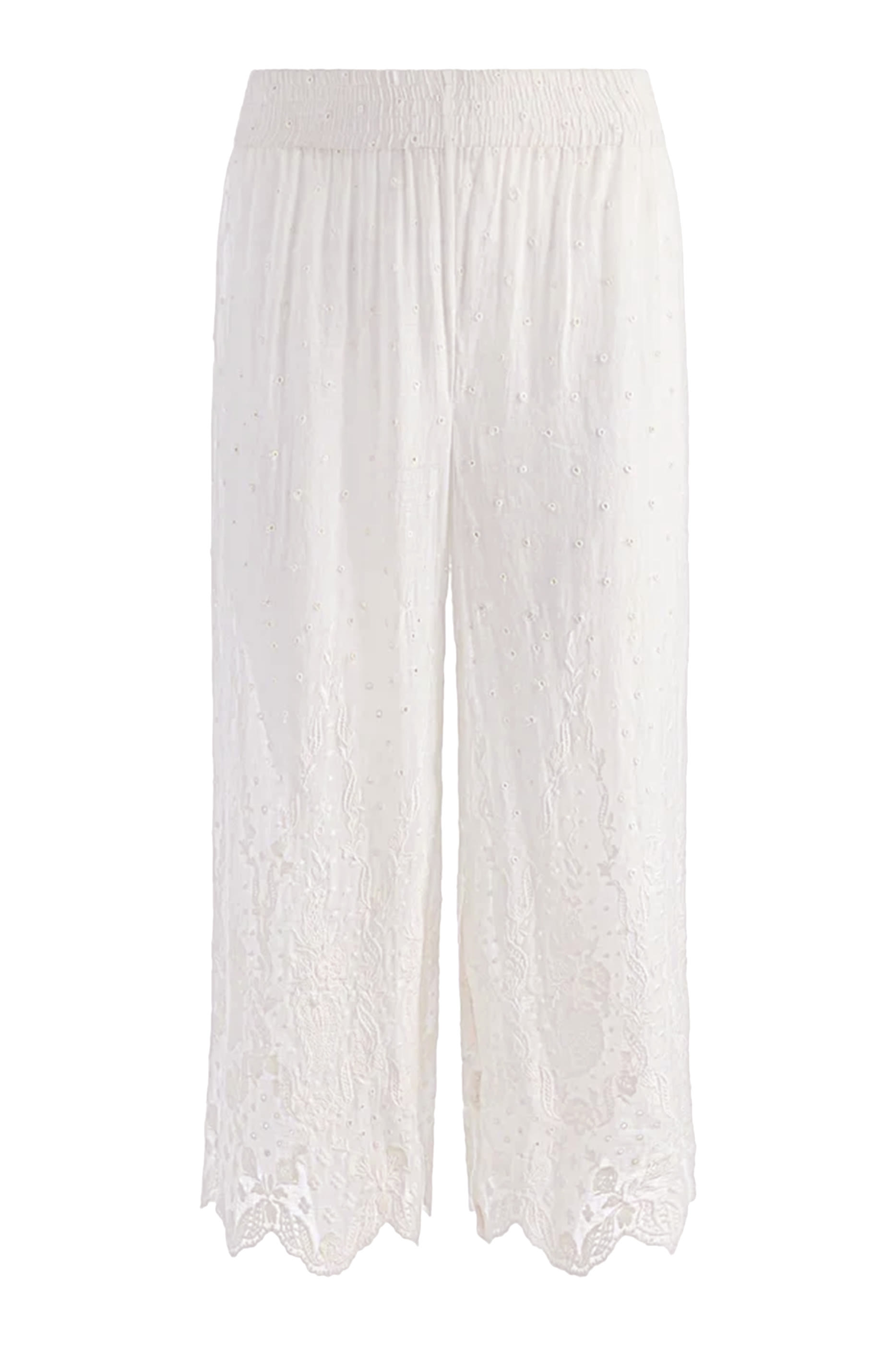 Elba Embroidered Pull-On Ankle Pants